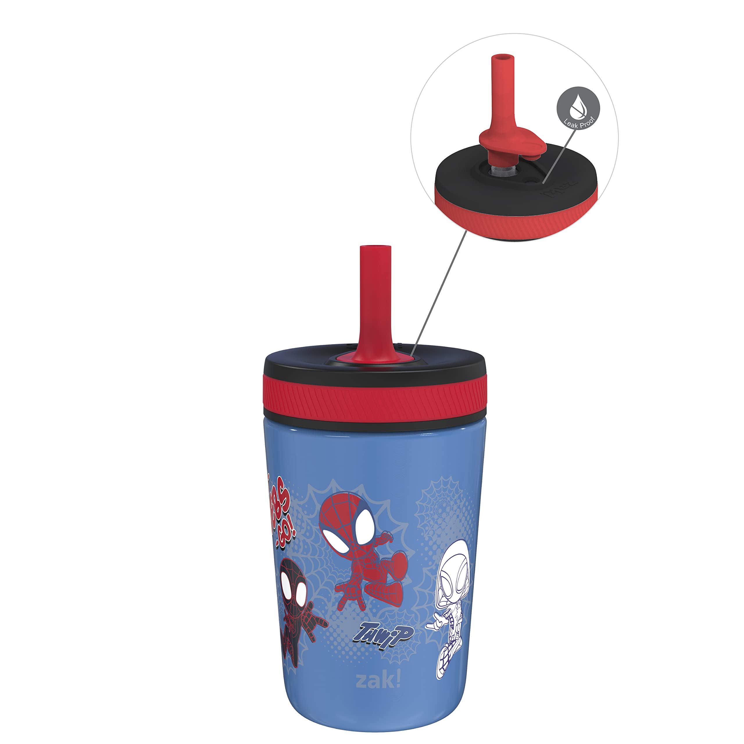 Zak Designs Disney Kelso Toddler Cups For Travel or At Home, 12oz Vacuum Insulated Stainless Steel Sippy Cup With Leak-Proof Design is Perfect For Kids (Mickey Mouse)