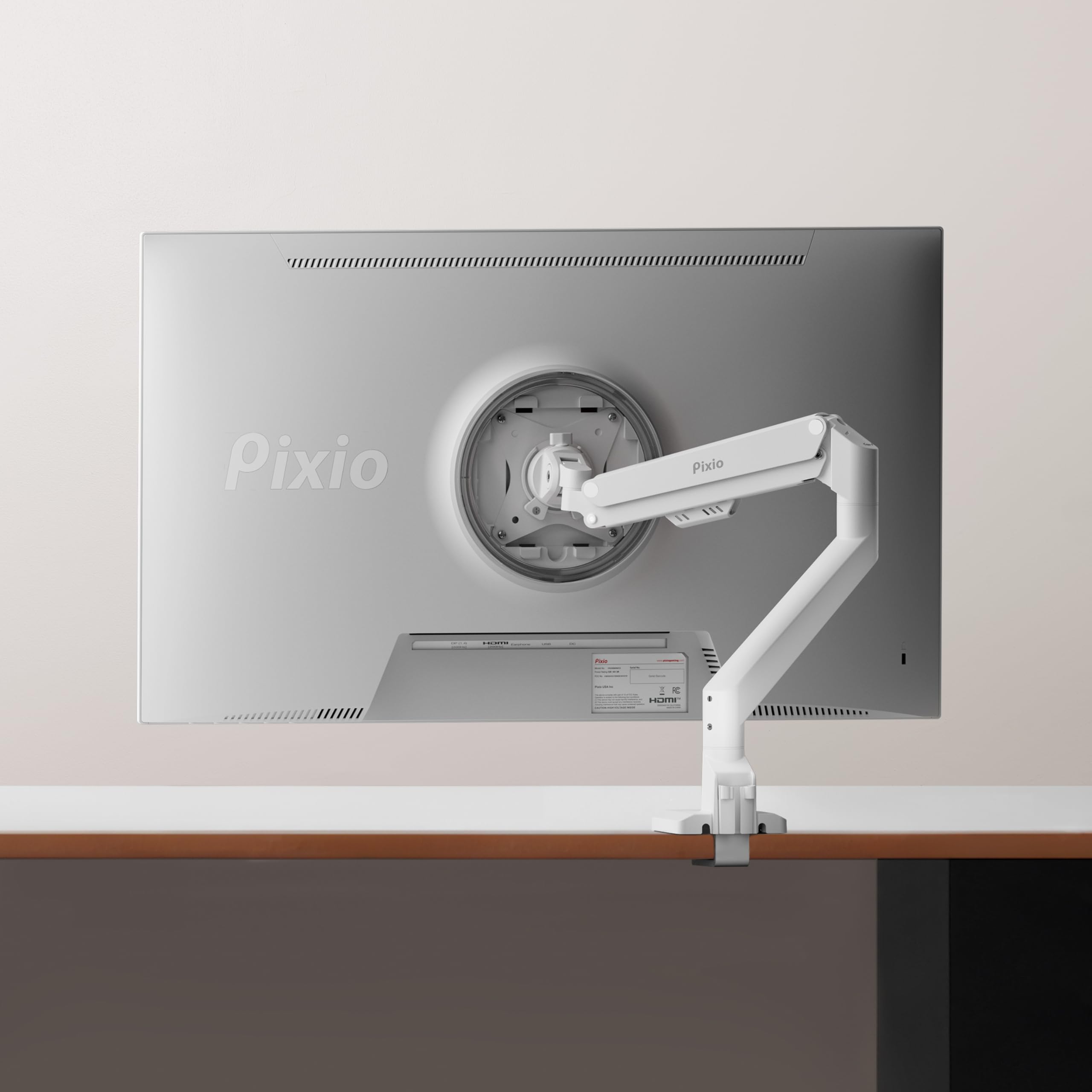 Pixio PS1S Wave Pink Single Monitor Arm Stand Desk Mount - Fits up to 32 inches Monitors and up to 19.8lbs. VESA Compatibility and Integrated Cable Management