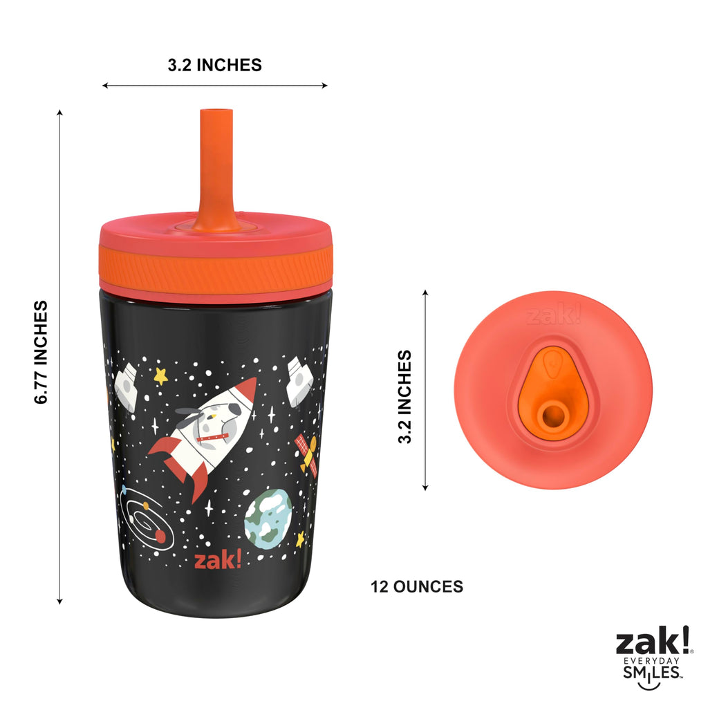 Zak Designs Disney Kelso Toddler Cups For Travel or At Home, 12oz Vacuum Insulated Stainless Steel Sippy Cup With Leak-Proof Design is Perfect For Kids (Mickey Mouse)