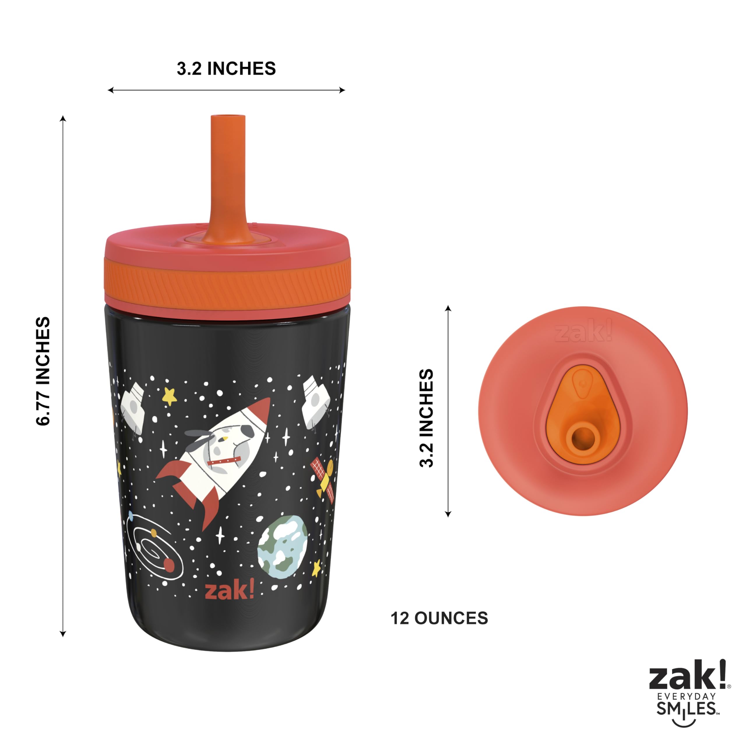 Zak Designs Disney Kelso Toddler Cups For Travel or At Home, 12oz Vacuum Insulated Stainless Steel Sippy Cup With Leak-Proof Design is Perfect For Kids (Mickey Mouse)