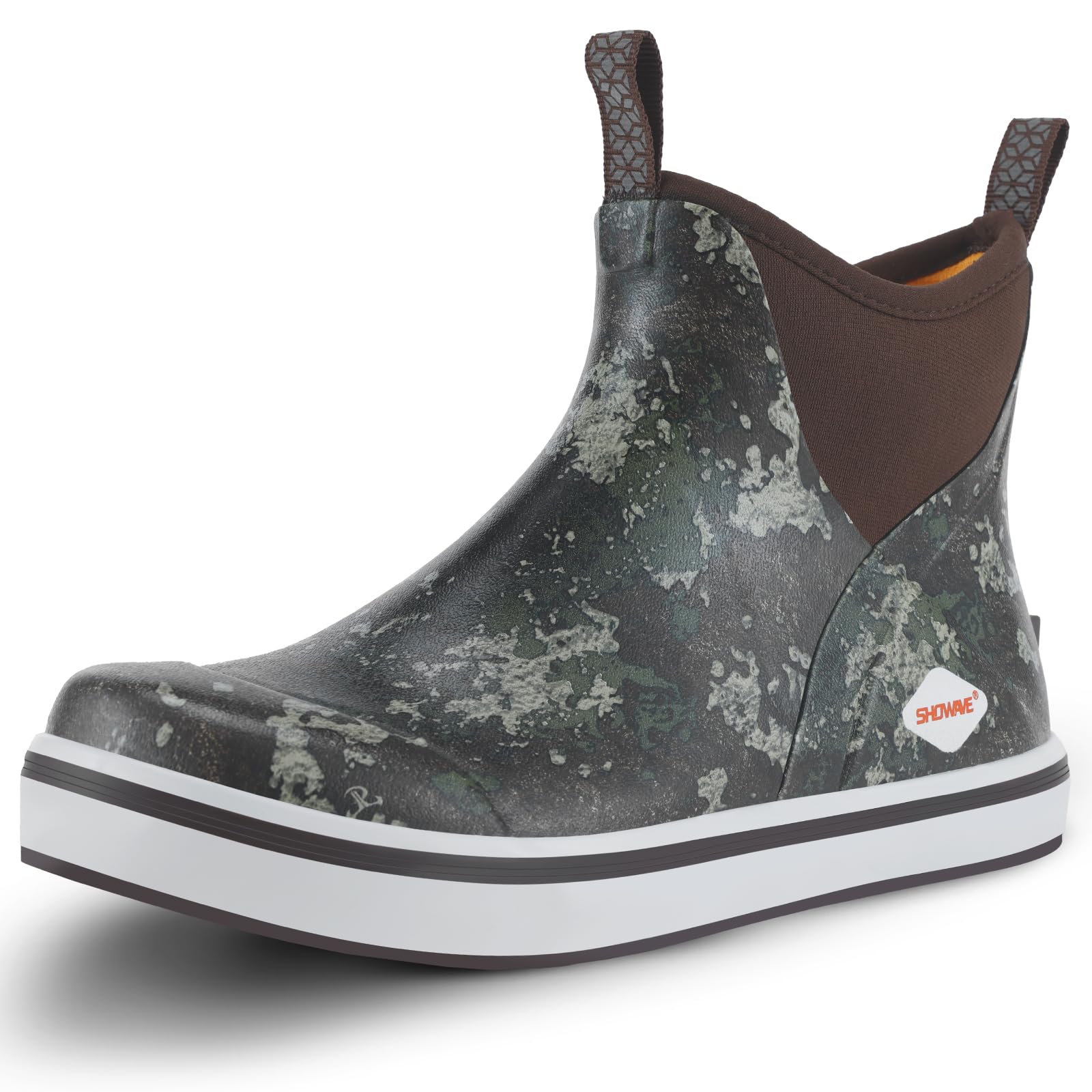 Showave Kid's Deck Boots Waterproof Ankle Rain Boots for Boys Girls Insulated Neoprene Rubber Boots Non-slip Child Rain Shoes