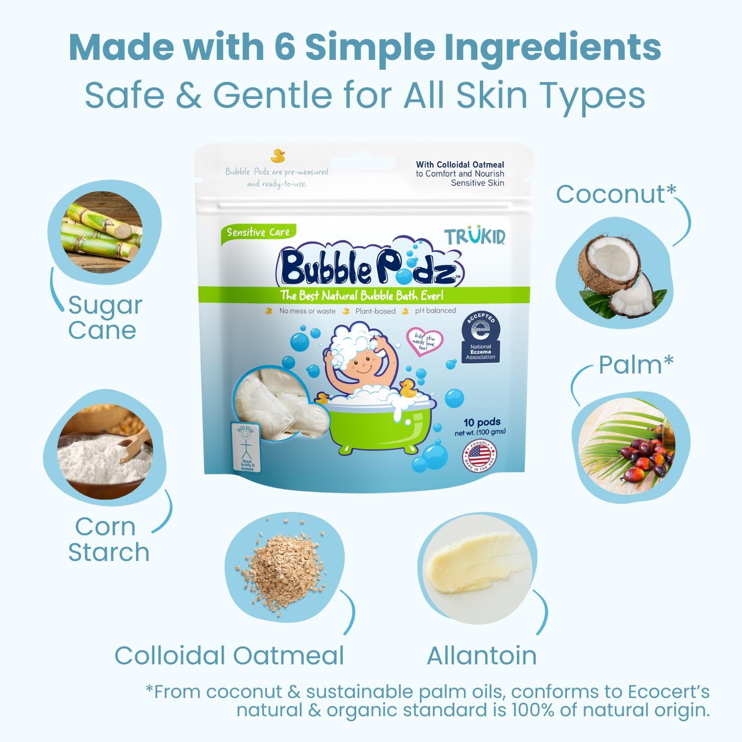 TruKid Bubble Podz Bubble Bath for Kids, Toddlers, & Babies, Tear Free Gentle & Refreshing Bath Bomb for Sensitive Skin with Natural Moisturizers, Non-Toxic, pH Balanced, Lavender Scent (24 Podz)
