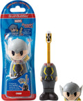 Brush Buddies Marvel Thor Kids Toothbrush, Soft Rounded Bristles, Poppin' Fun Superhero Toothbrush Cover
