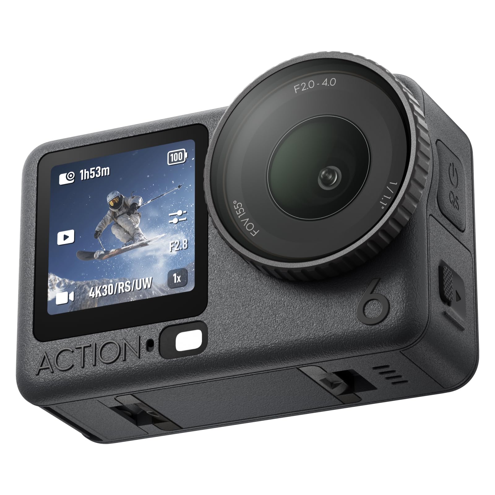 DJI Osmo Action 6 Enhanced Combo, Action Camera with 1/1.1″ Square Sensor, Variable Aperture of f/2.0–f/4.0, Extended Battery Life with 2 Batteries, Action Camera 8K for Extended Outdoor Filming
