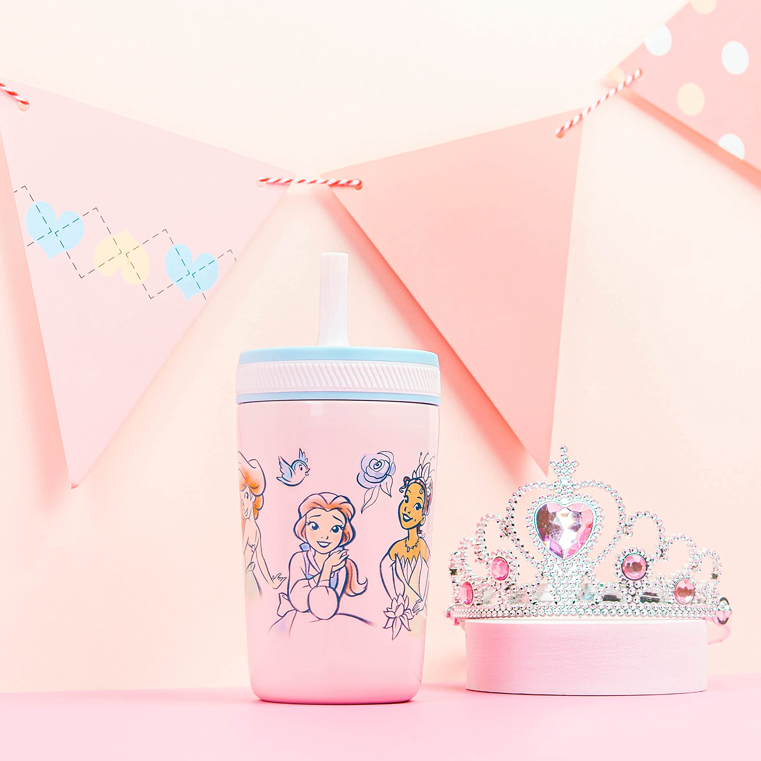 Zak Designs Disney Kelso Toddler Cups For Travel or At Home, 12oz Vacuum Insulated Stainless Steel Sippy Cup With Leak-Proof Design is Perfect For Kids (Mickey Mouse)