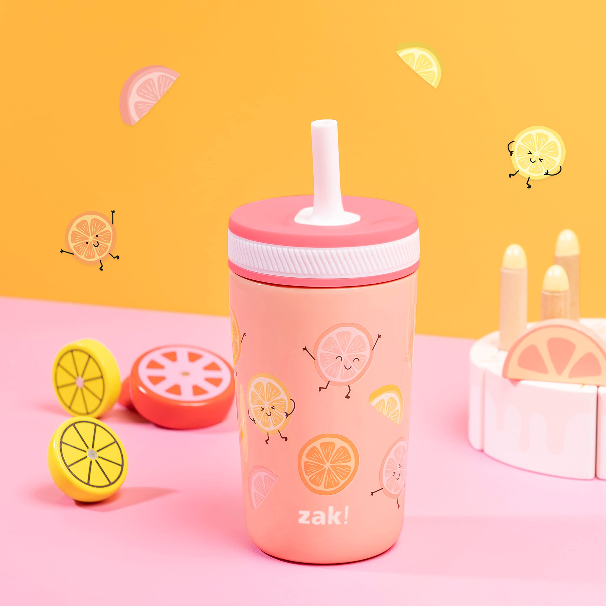 Zak Designs Disney Kelso Toddler Cups For Travel or At Home, 12oz Vacuum Insulated Stainless Steel Sippy Cup With Leak-Proof Design is Perfect For Kids (Mickey Mouse)