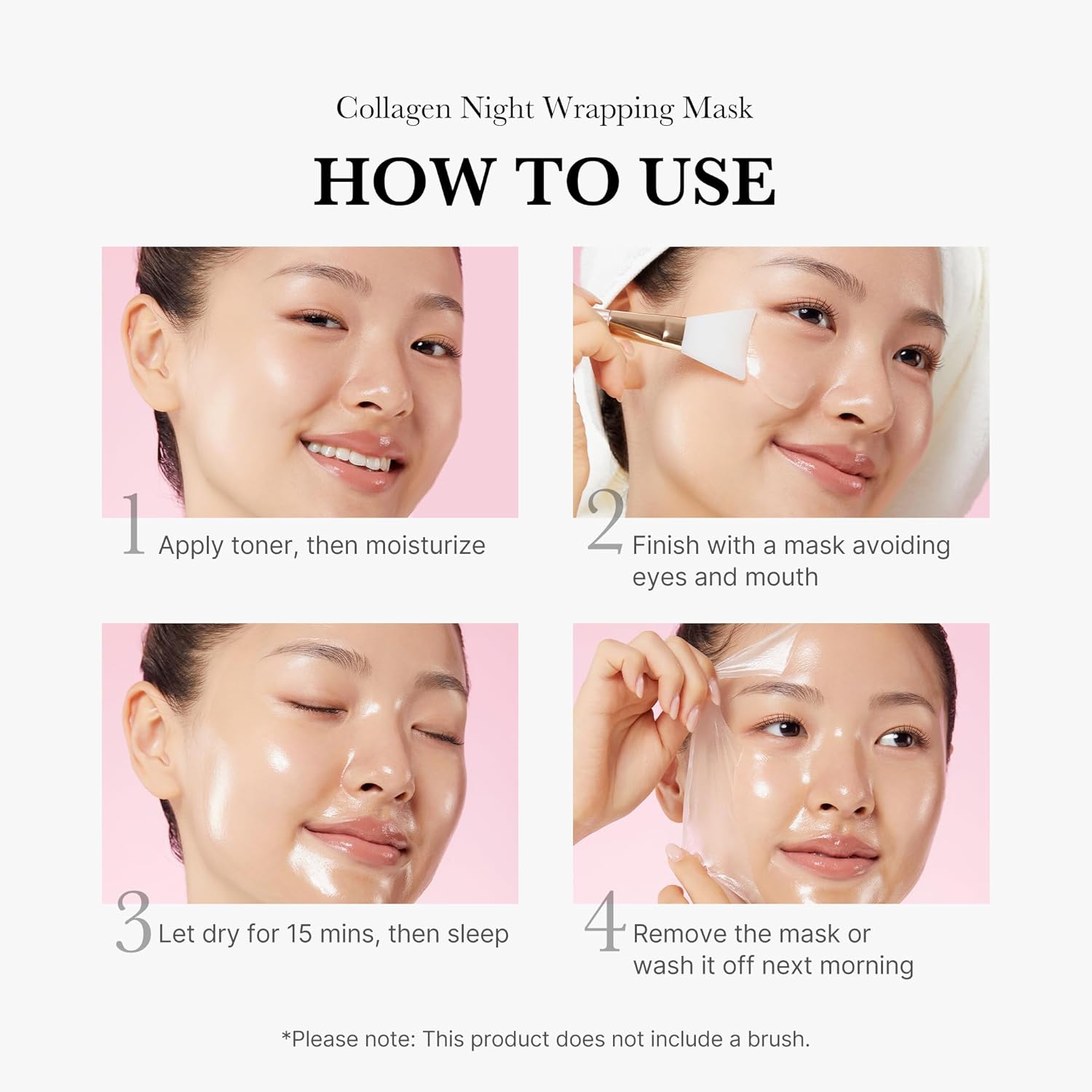 Medicube Korean Viral Glass Skin Mask Duo: Collagen Overnight Wrapping Peel Off Facial Mask Pack and Zero Pore Blackhead Mud Facial Mask and Jelly Brush | Gifts for Women, Skin Care Set
