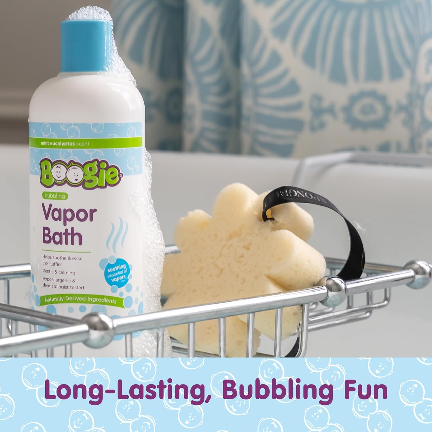 Boogie Kids Botanical Bubble Bath, Soothing Vapor, Made with Natural Essential Oils, Mint Eucalyptus, 18 oz (Pack of 1)