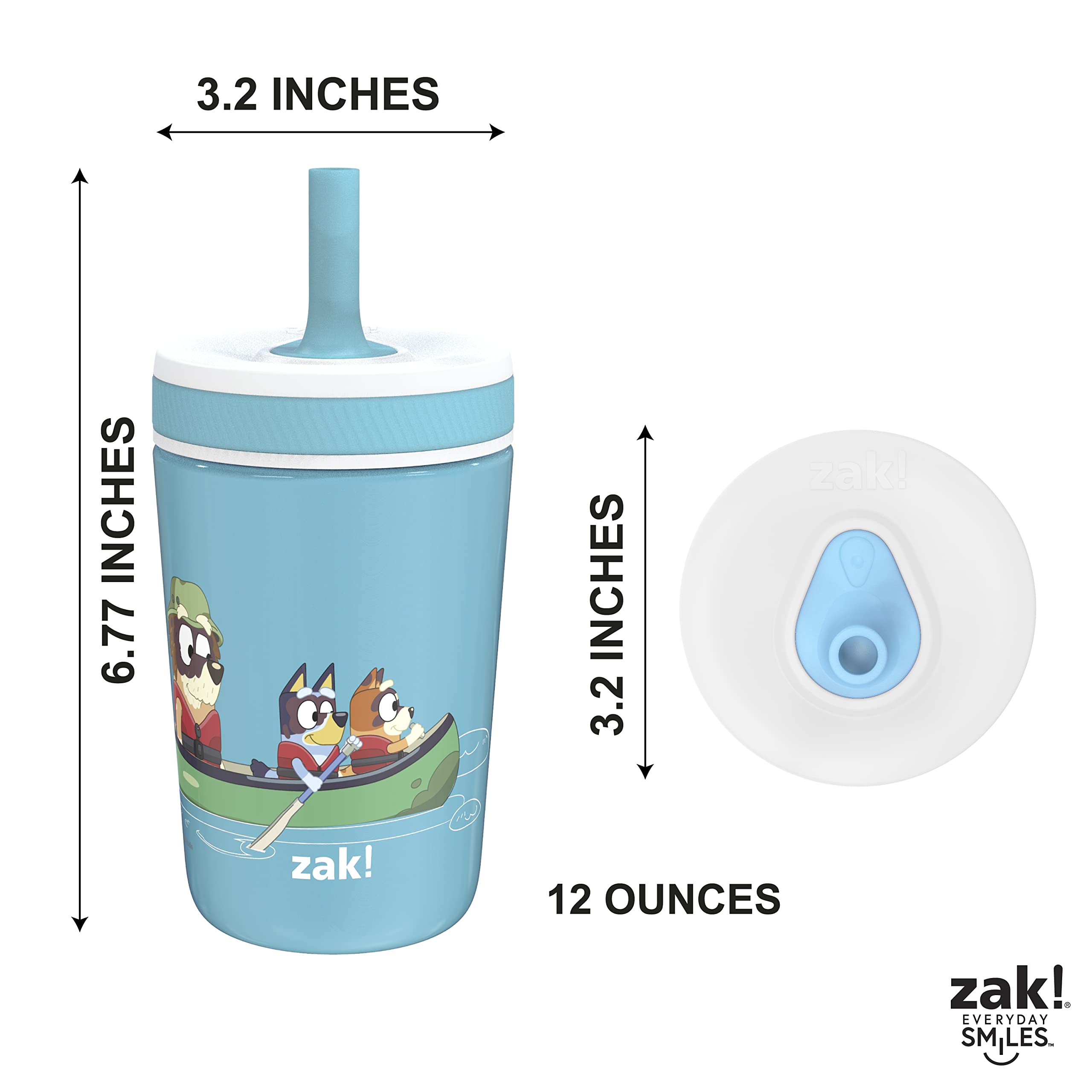 Zak Designs Disney Kelso Toddler Cups For Travel or At Home, 12oz Vacuum Insulated Stainless Steel Sippy Cup With Leak-Proof Design is Perfect For Kids (Mickey Mouse)