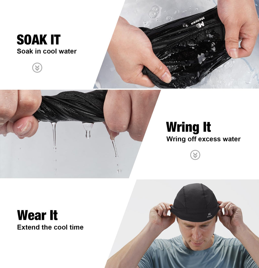 MELASA Cooling Skull Caps Helmet Liner, Lightweight Mesh Under Helmet Cycling Motorcycle Hard Hat Sweat Liner for Men Women
