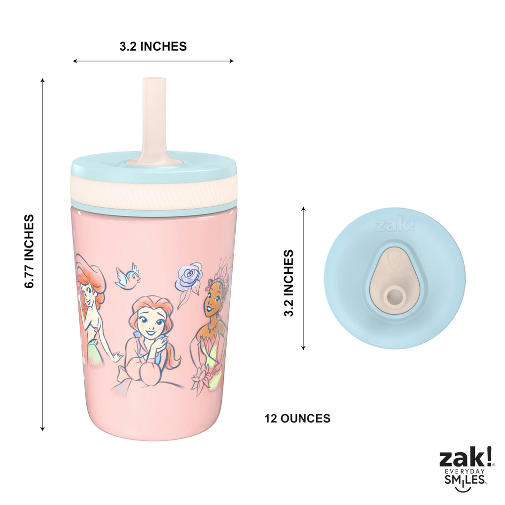 Zak Designs Disney Kelso Toddler Cups For Travel or At Home, 12oz Vacuum Insulated Stainless Steel Sippy Cup With Leak-Proof Design is Perfect For Kids (Mickey Mouse)