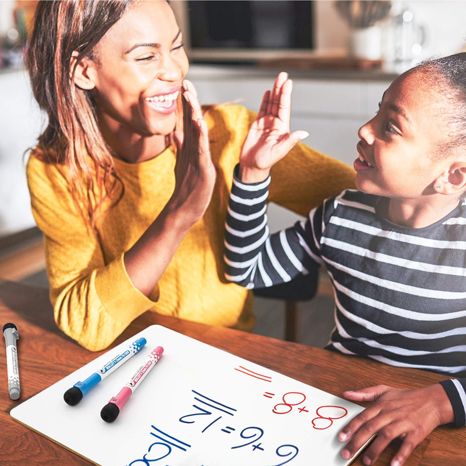 Nicpro Dry Erase Lap Board 9 x 12 inches 2 Pack Ruled Kid Double Sided Blank & Lined Small Lapboard with 8 Pens, 2 Eraser, Learning Mini Whiteboard Portable for Student and Classroom Use