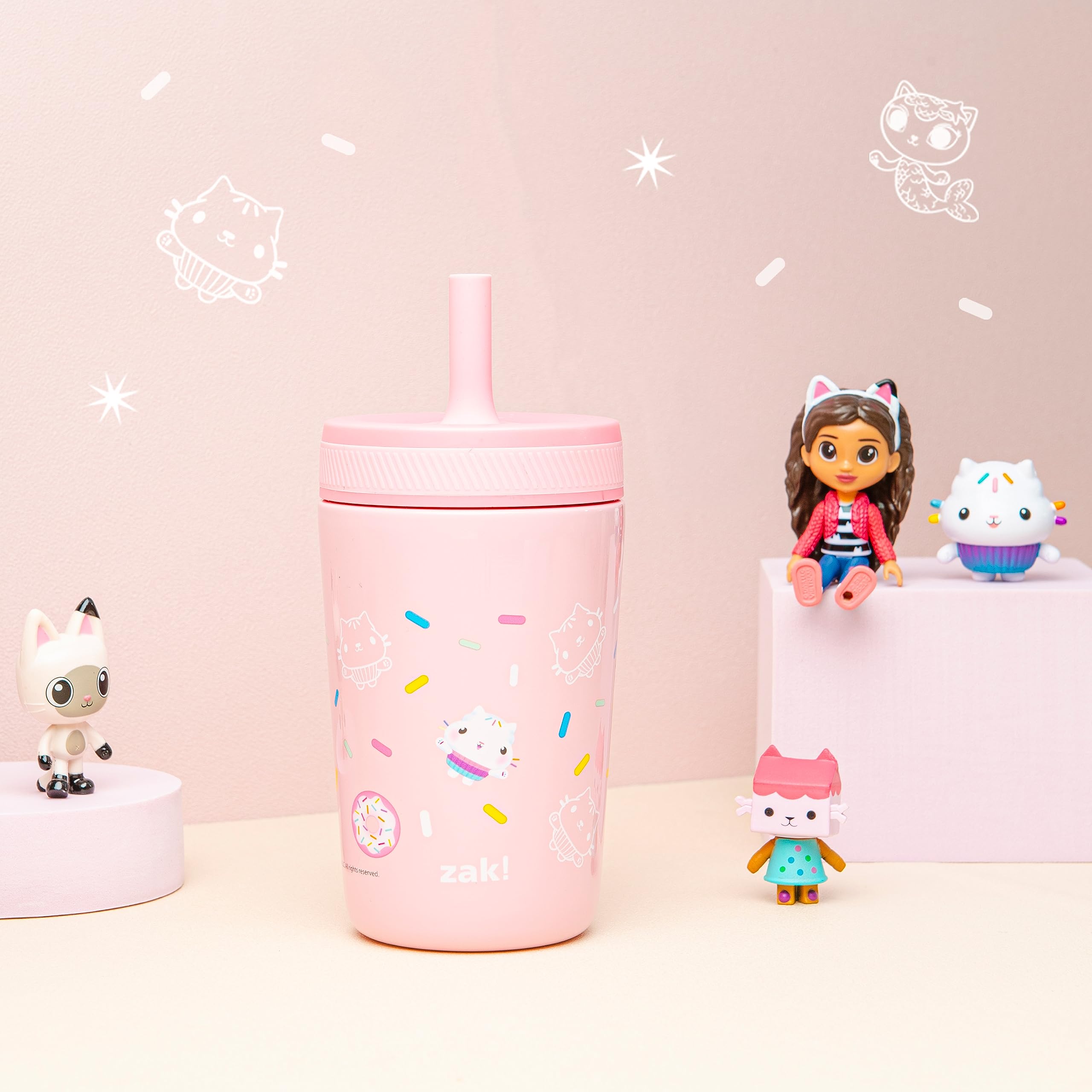 Zak Designs Disney Kelso Toddler Cups For Travel or At Home, 12oz Vacuum Insulated Stainless Steel Sippy Cup With Leak-Proof Design is Perfect For Kids (Mickey Mouse)