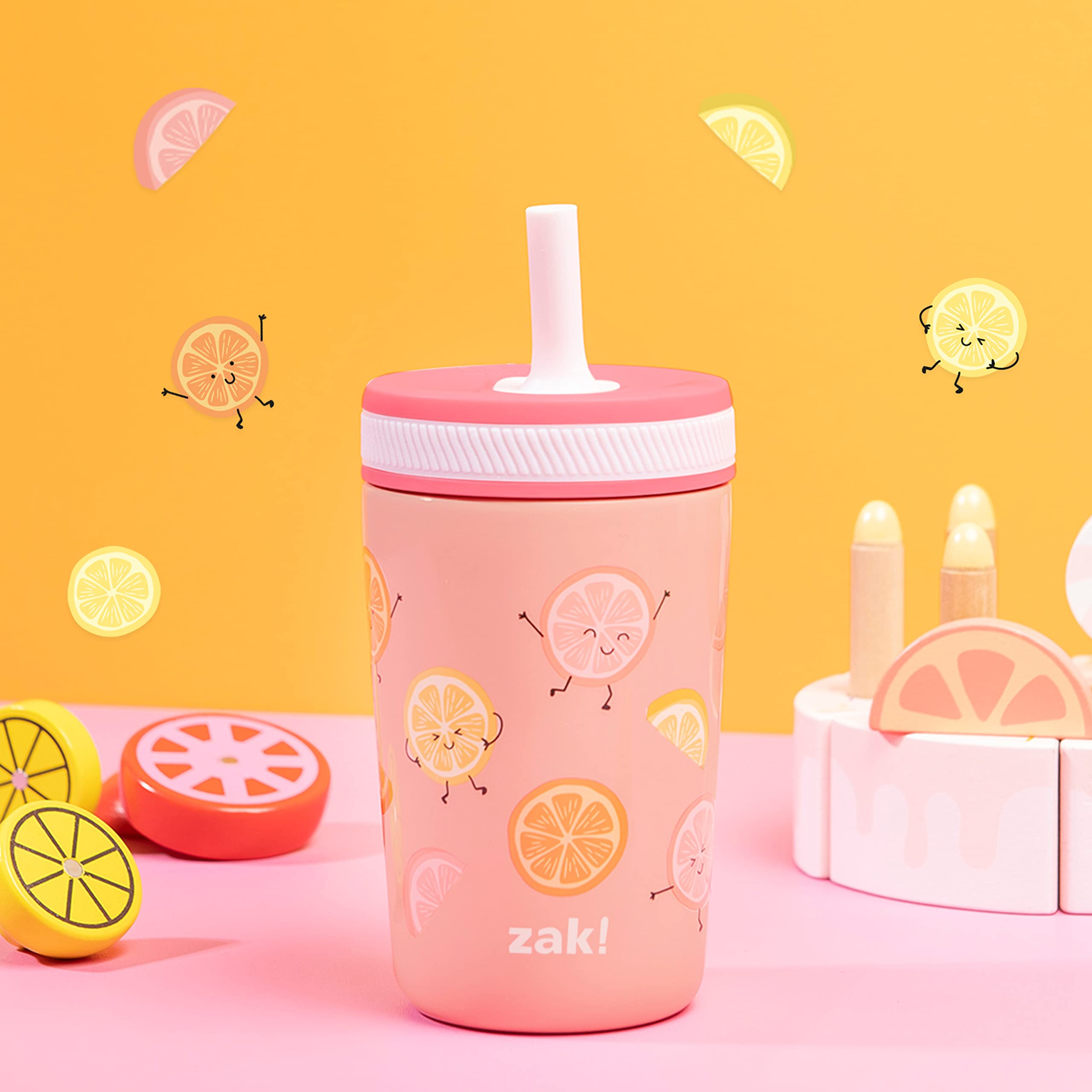 Zak Designs Disney Kelso Toddler Cups For Travel or At Home, 12oz Vacuum Insulated Stainless Steel Sippy Cup With Leak-Proof Design is Perfect For Kids (Mickey Mouse)