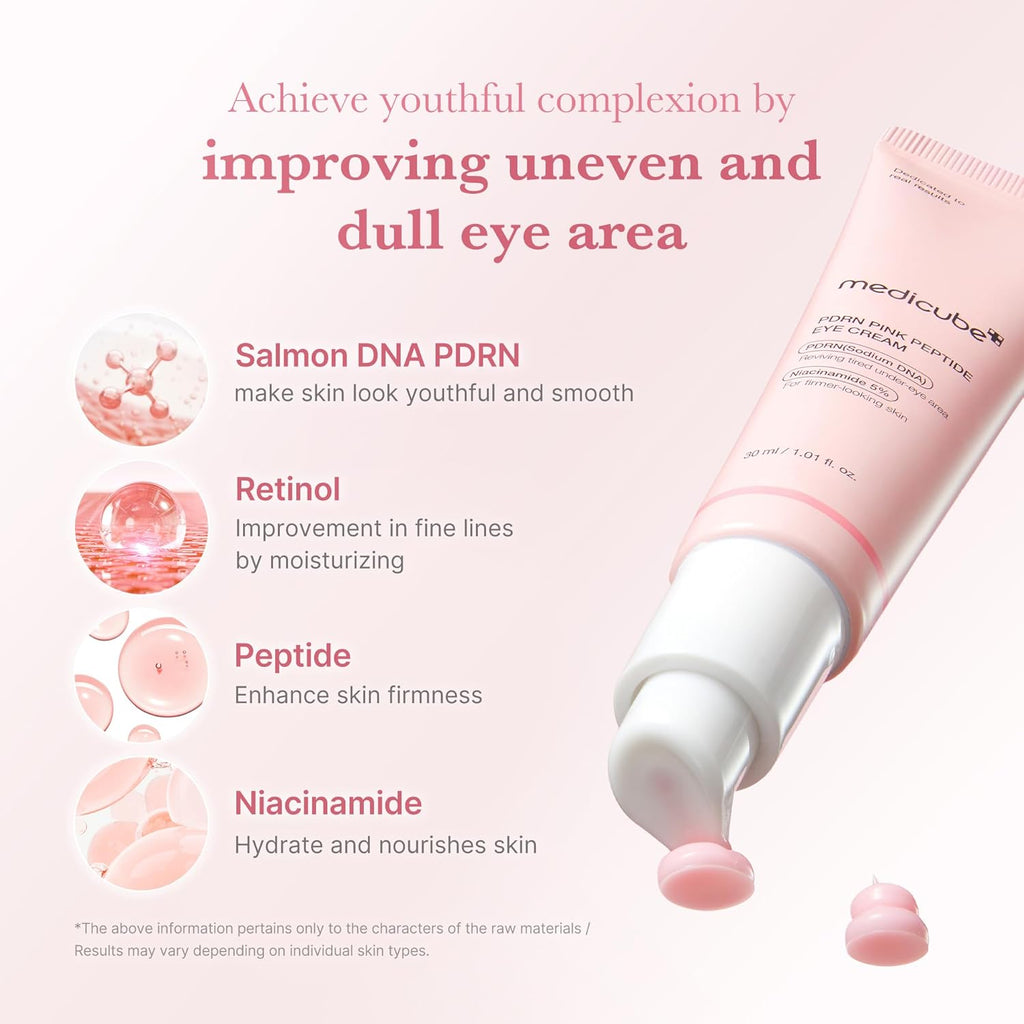 medicube Ultimate Night Eye Routine Duo: PDRN Caffeine Collagen Eye Patches and Salmon DNA PDRN Eye Cream | For Appearance of Dark Circles, Undereye Bags, Firming Care | Korean Skincare