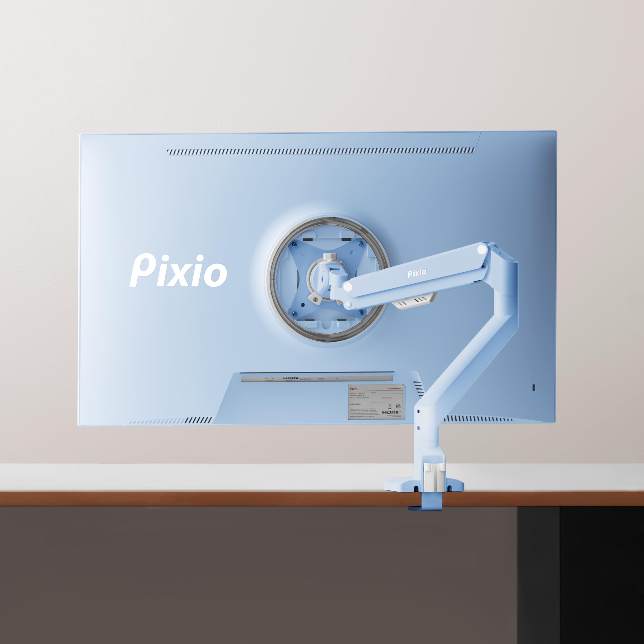 Pixio PS1S Wave Pink Single Monitor Arm Stand Desk Mount - Fits up to 32 inches Monitors and up to 19.8lbs. VESA Compatibility and Integrated Cable Management