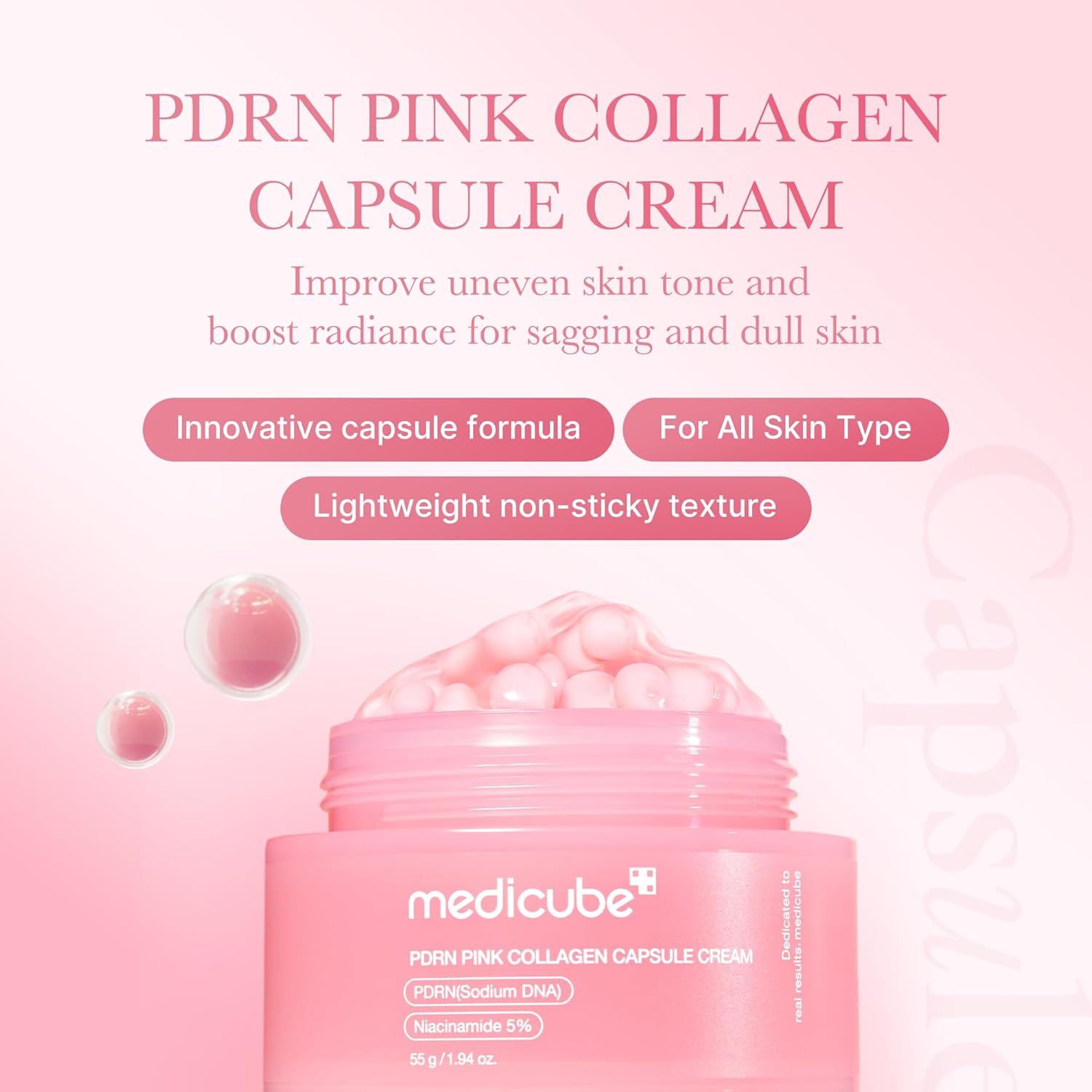 medicube Hydro-Repair Mask Duo: Salmon DNA PDRN Pink Collagen Capsule Cream and Salmon DNA PDRN pink collagen jelly gel mask (4ea)