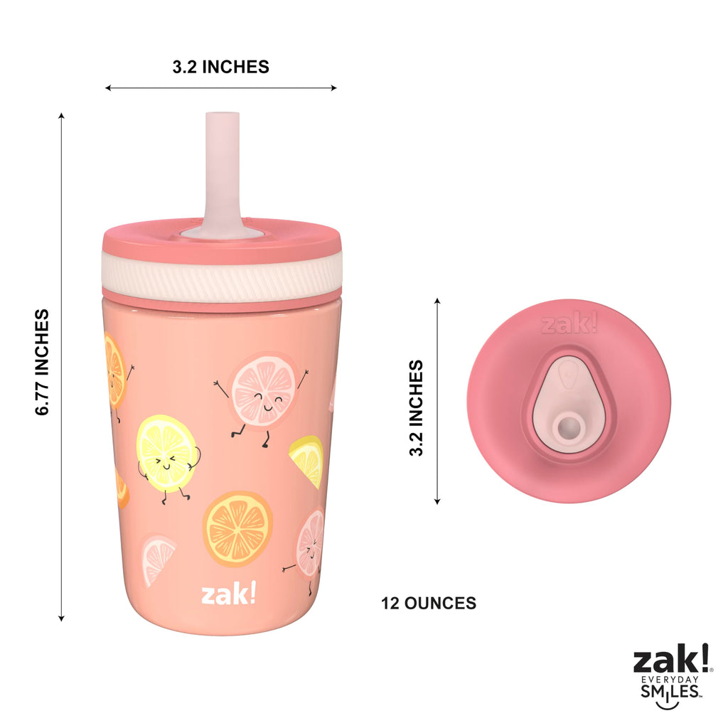 Zak Designs Disney Kelso Toddler Cups For Travel or At Home, 12oz Vacuum Insulated Stainless Steel Sippy Cup With Leak-Proof Design is Perfect For Kids (Mickey Mouse)