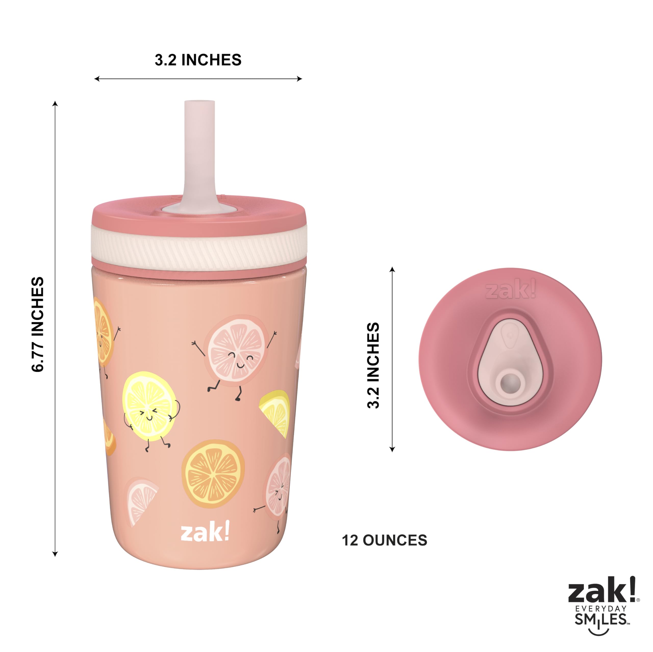 Zak Designs Disney Kelso Toddler Cups For Travel or At Home, 12oz Vacuum Insulated Stainless Steel Sippy Cup With Leak-Proof Design is Perfect For Kids (Mickey Mouse)