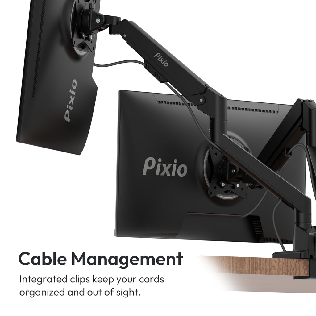 Pixio PS1S Wave Pink Single Monitor Arm Stand Desk Mount - Fits up to 32 inches Monitors and up to 19.8lbs. VESA Compatibility and Integrated Cable Management
