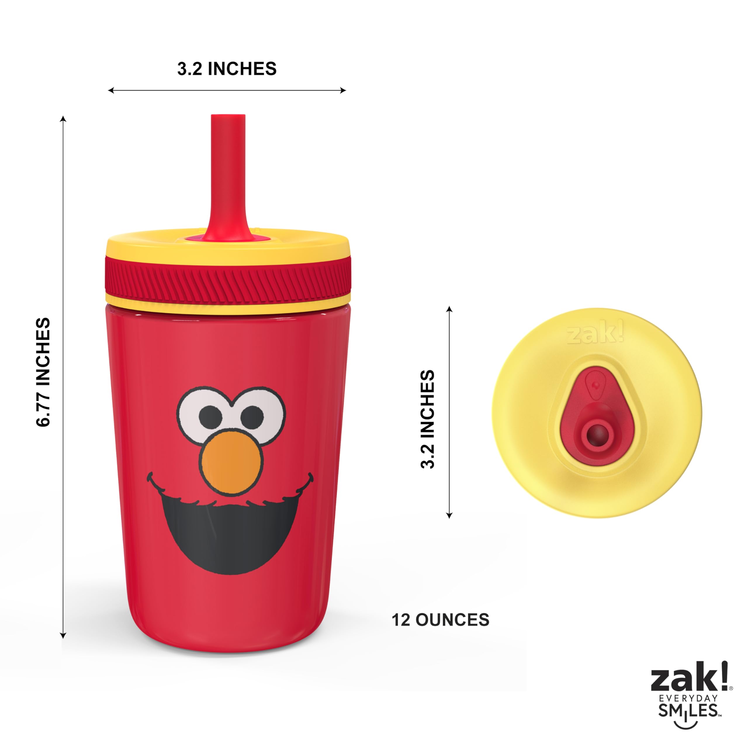 Zak Designs Disney Kelso Toddler Cups For Travel or At Home, 12oz Vacuum Insulated Stainless Steel Sippy Cup With Leak-Proof Design is Perfect For Kids (Mickey Mouse)