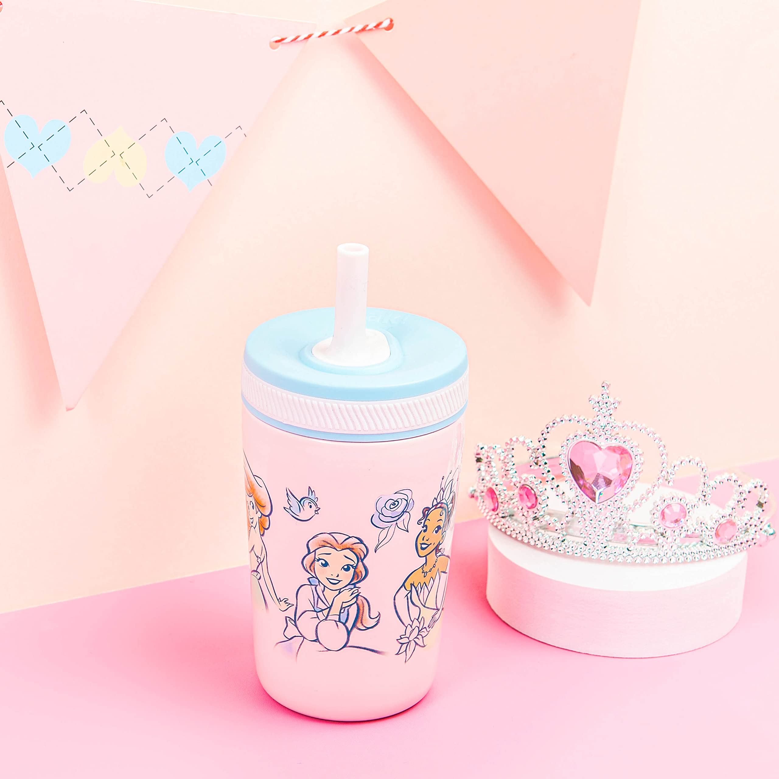 Zak Designs Disney Kelso Toddler Cups For Travel or At Home, 12oz Vacuum Insulated Stainless Steel Sippy Cup With Leak-Proof Design is Perfect For Kids (Mickey Mouse)