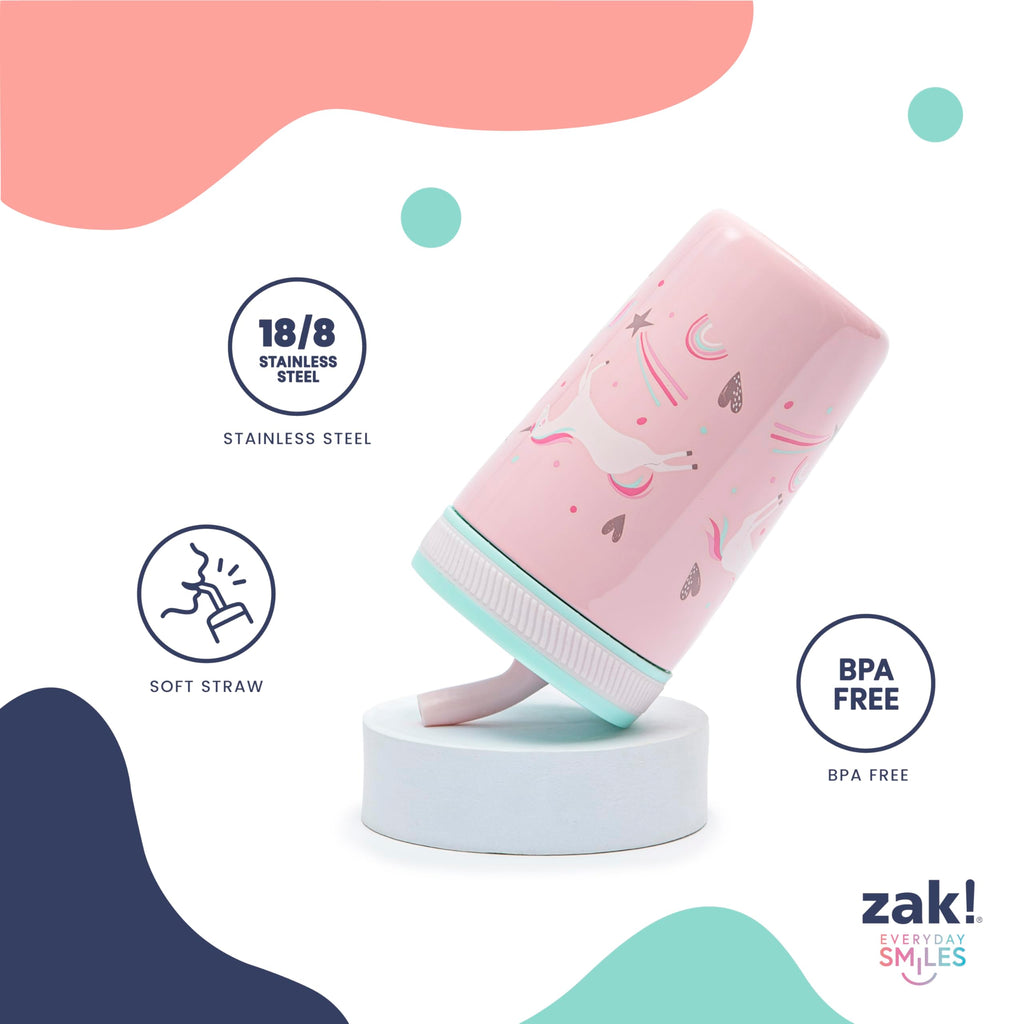 Zak Designs Disney Kelso Toddler Cups For Travel or At Home, 12oz Vacuum Insulated Stainless Steel Sippy Cup With Leak-Proof Design is Perfect For Kids (Mickey Mouse)