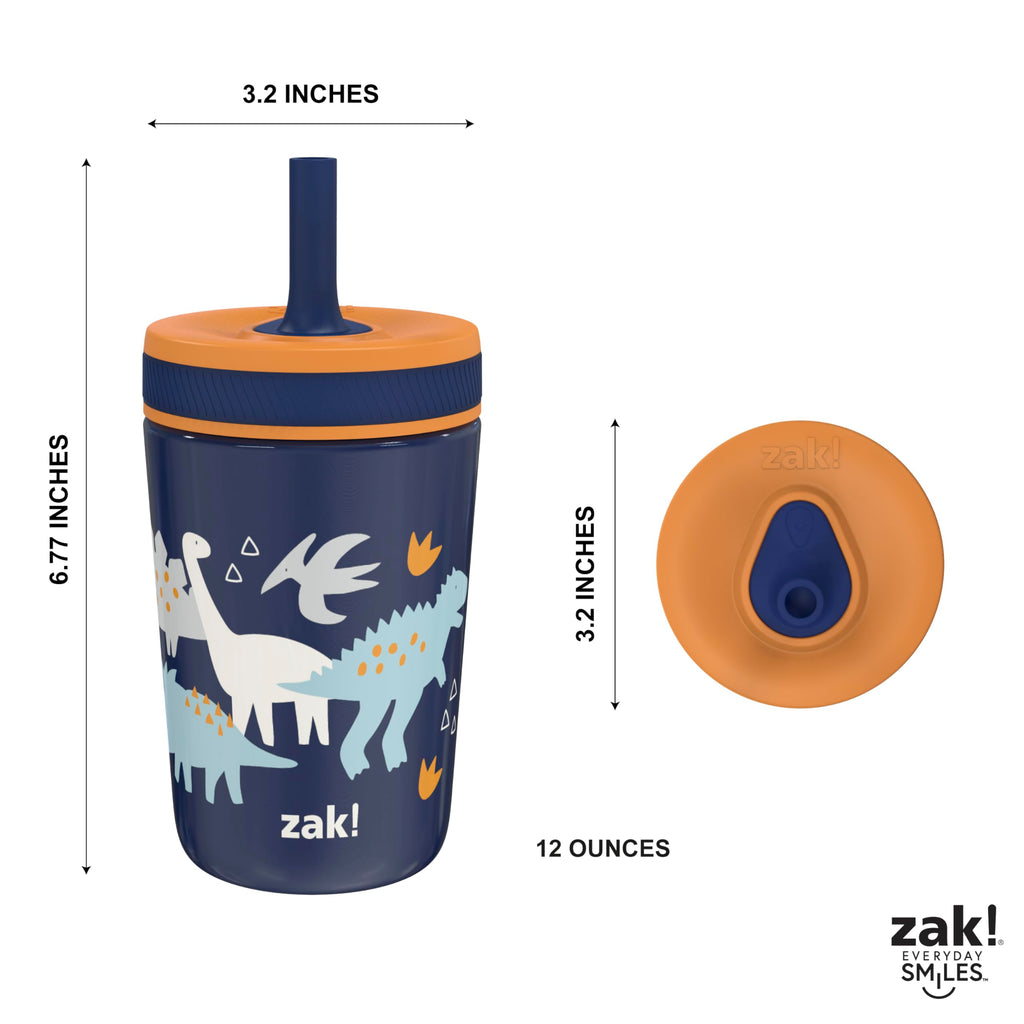 Zak Designs Disney Kelso Toddler Cups For Travel or At Home, 12oz Vacuum Insulated Stainless Steel Sippy Cup With Leak-Proof Design is Perfect For Kids (Mickey Mouse)