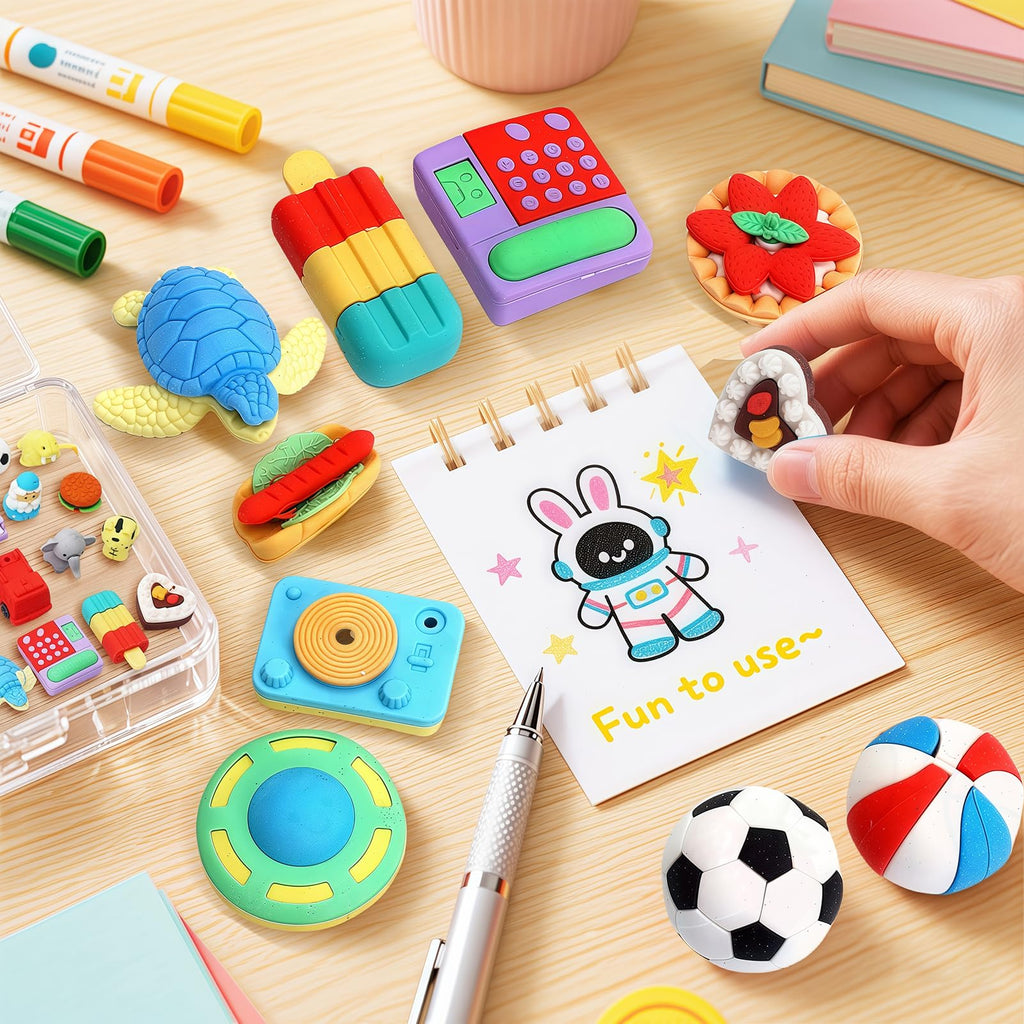 60Pcs Animal Erasers Desk Pets for Kids Animal Pencil Erasers Bulk Puzzle Eraser Toys Gifts for Classroom Prizes,Game Reward,Treasure Box,Easter Egg Fillers,Goodie Bag Stuffers,Party Favors