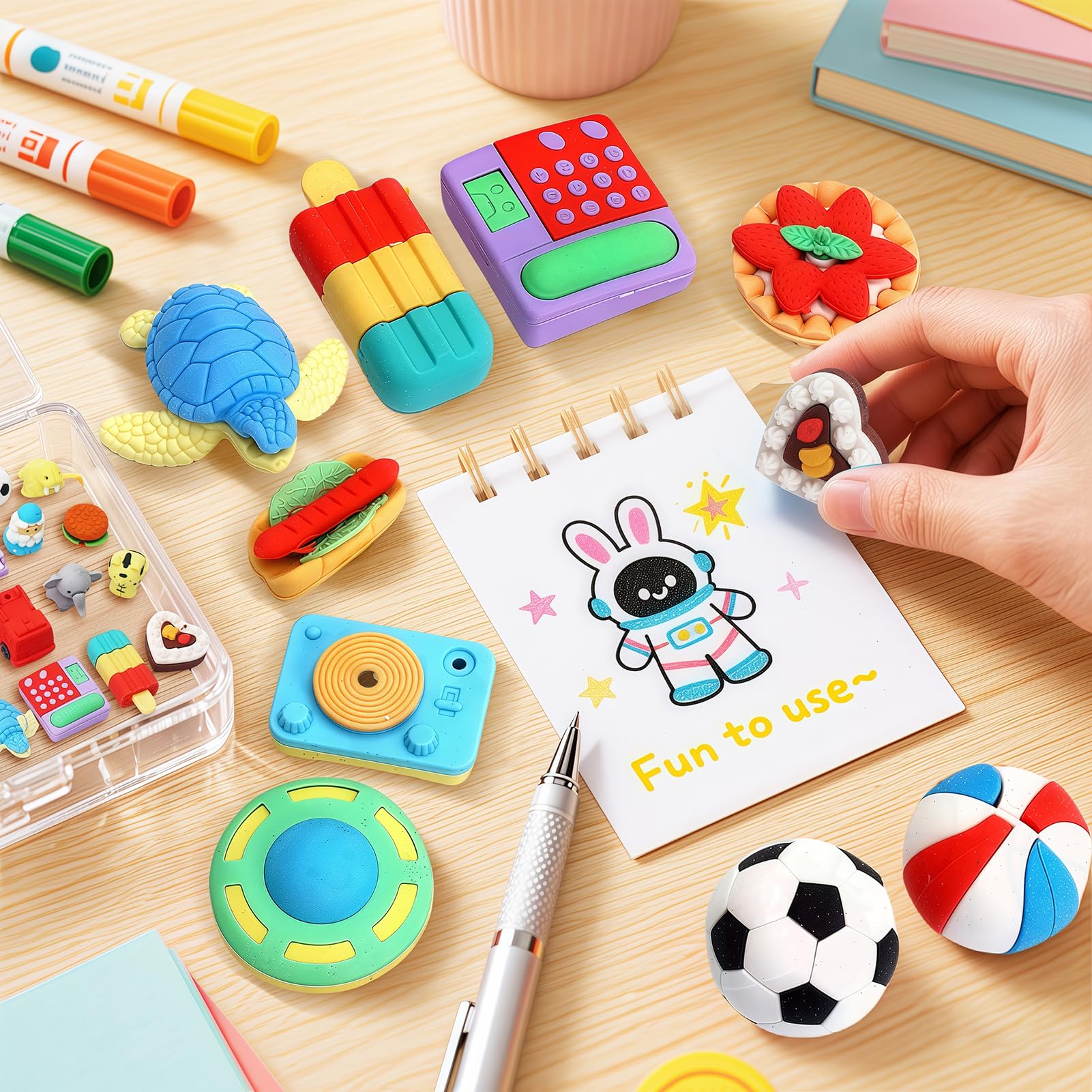 60Pcs Animal Erasers Desk Pets for Kids Animal Pencil Erasers Bulk Puzzle Eraser Toys Gifts for Classroom Prizes,Game Reward,Treasure Box,Easter Egg Fillers,Goodie Bag Stuffers,Party Favors