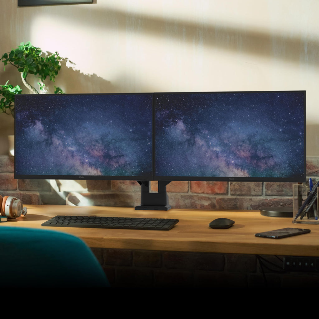 Pixio PS1S Wave Pink Single Monitor Arm Stand Desk Mount - Fits up to 32 inches Monitors and up to 19.8lbs. VESA Compatibility and Integrated Cable Management