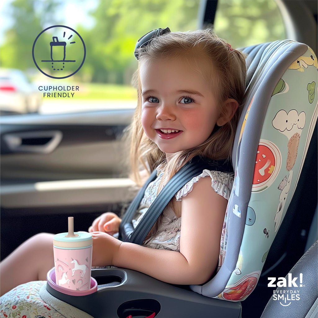 Zak Designs Disney Kelso Toddler Cups For Travel or At Home, 12oz Vacuum Insulated Stainless Steel Sippy Cup With Leak-Proof Design is Perfect For Kids (Mickey Mouse)