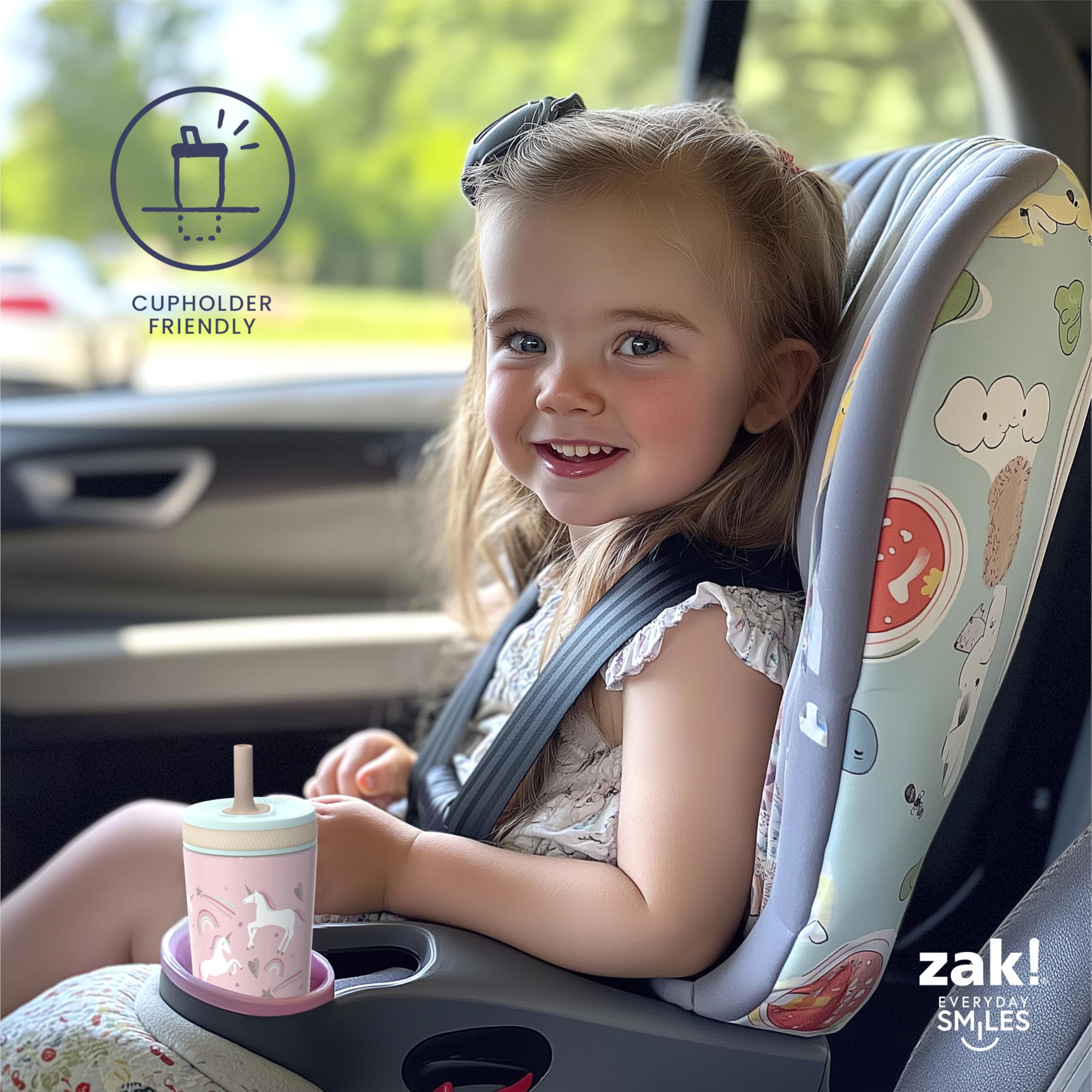 Zak Designs Disney Kelso Toddler Cups For Travel or At Home, 12oz Vacuum Insulated Stainless Steel Sippy Cup With Leak-Proof Design is Perfect For Kids (Mickey Mouse)