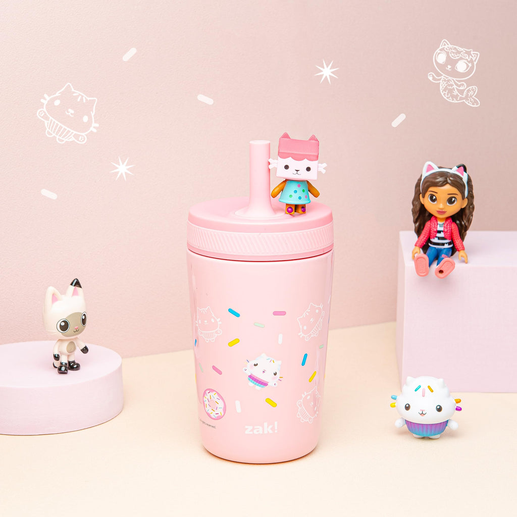 Zak Designs Disney Kelso Toddler Cups For Travel or At Home, 12oz Vacuum Insulated Stainless Steel Sippy Cup With Leak-Proof Design is Perfect For Kids (Mickey Mouse)