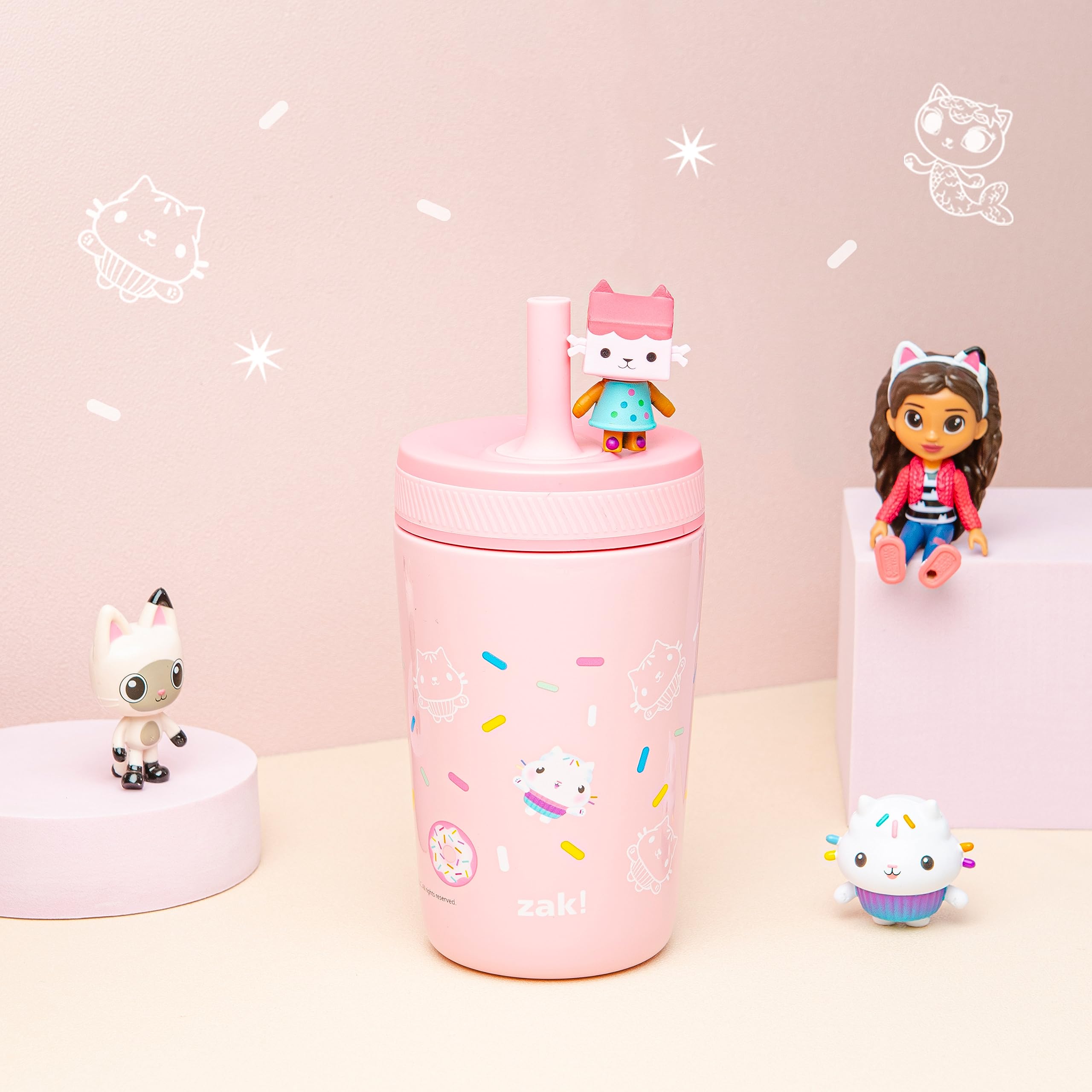 Zak Designs Disney Kelso Toddler Cups For Travel or At Home, 12oz Vacuum Insulated Stainless Steel Sippy Cup With Leak-Proof Design is Perfect For Kids (Mickey Mouse)