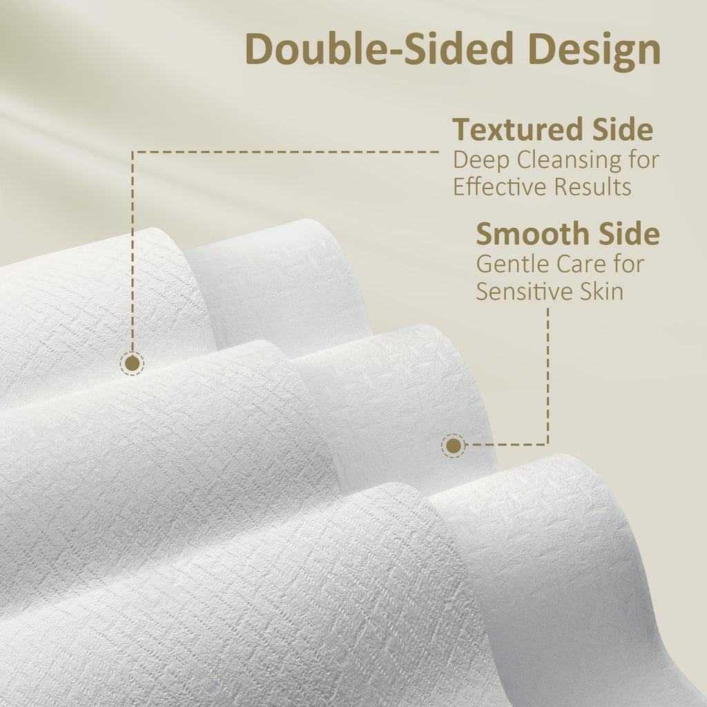 Ourmed Life Face Towels, Disposable Biodegradable Facial Towels for Sensitive Skin, Lint- free Facial Wipes for Washing Face, Skincare and Makeup Remover, Dry Wipes, 10"×7.9" Extra Large, 60 Count