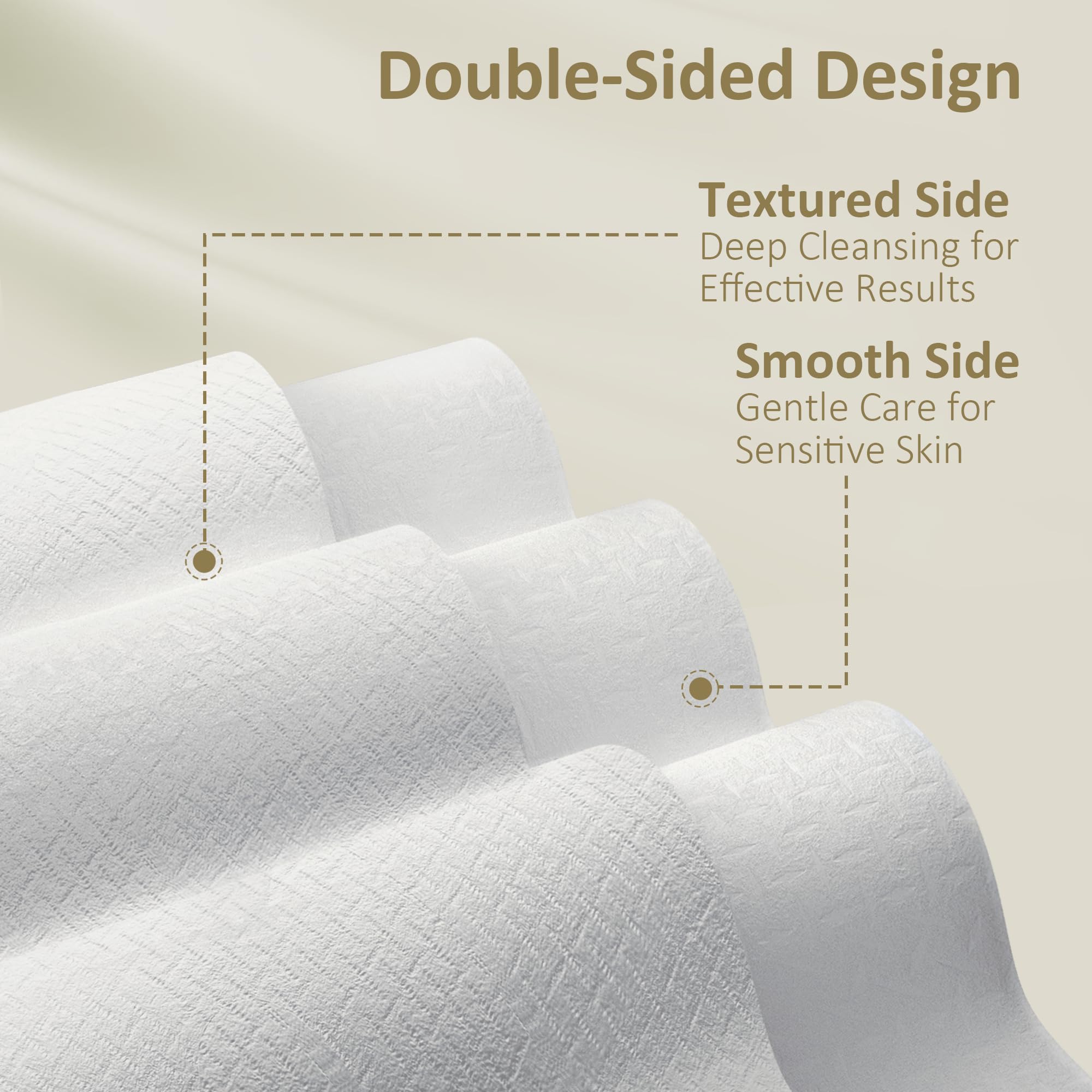 Ourmed Life Face Towels, Disposable Biodegradable Facial Towels for Sensitive Skin, Lint- free Facial Wipes for Washing Face, Skincare and Makeup Remover, Dry Wipes, 10"×7.9" Extra Large, 60 Count