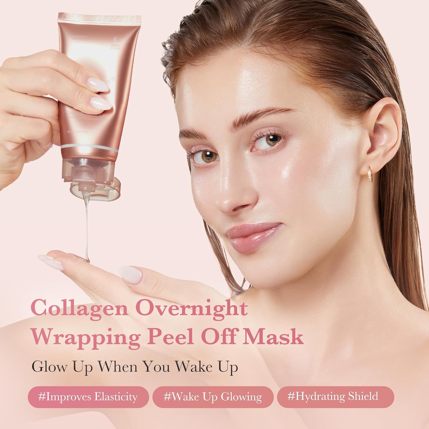 Medicube Korean Viral Glass Skin Mask Duo: Collagen Overnight Wrapping Peel Off Facial Mask Pack and Zero Pore Blackhead Mud Facial Mask and Jelly Brush | Gifts for Women, Skin Care Set