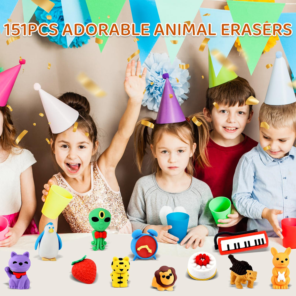 60Pcs Animal Erasers Desk Pets for Kids Animal Pencil Erasers Bulk Puzzle Eraser Toys Gifts for Classroom Prizes,Game Reward,Treasure Box,Easter Egg Fillers,Goodie Bag Stuffers,Party Favors