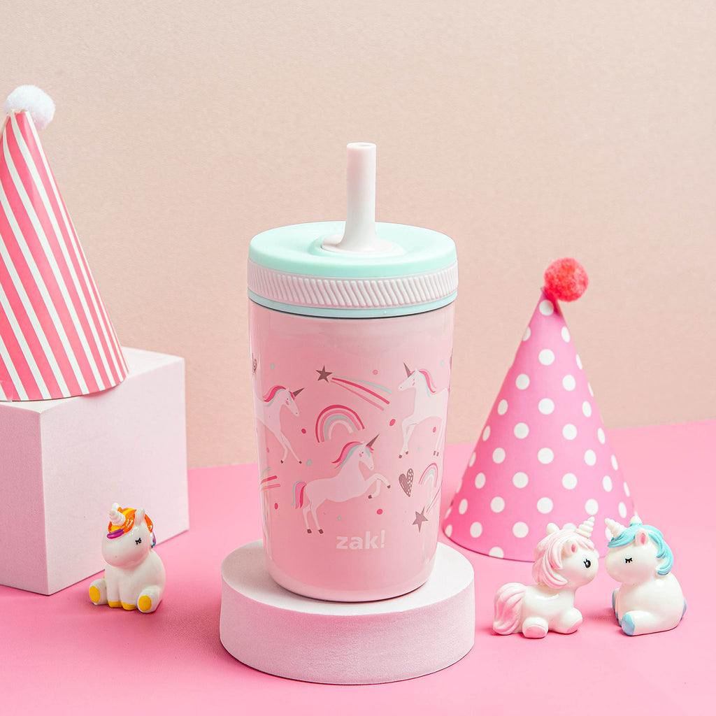 Zak Designs Disney Kelso Toddler Cups For Travel or At Home, 12oz Vacuum Insulated Stainless Steel Sippy Cup With Leak-Proof Design is Perfect For Kids (Mickey Mouse)