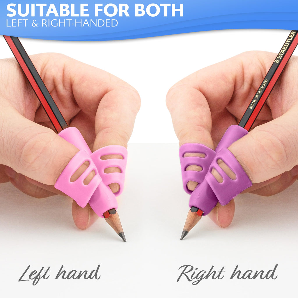 Stylo 6 Pack Pencil Grips for Kids Handwriting - Ergonomic Pencil Grippers for Toddlers Ages 2-5, Preschool & Kindergarten - Left Handed & Right Hand Writing Tools - Occupational Therapy Grip