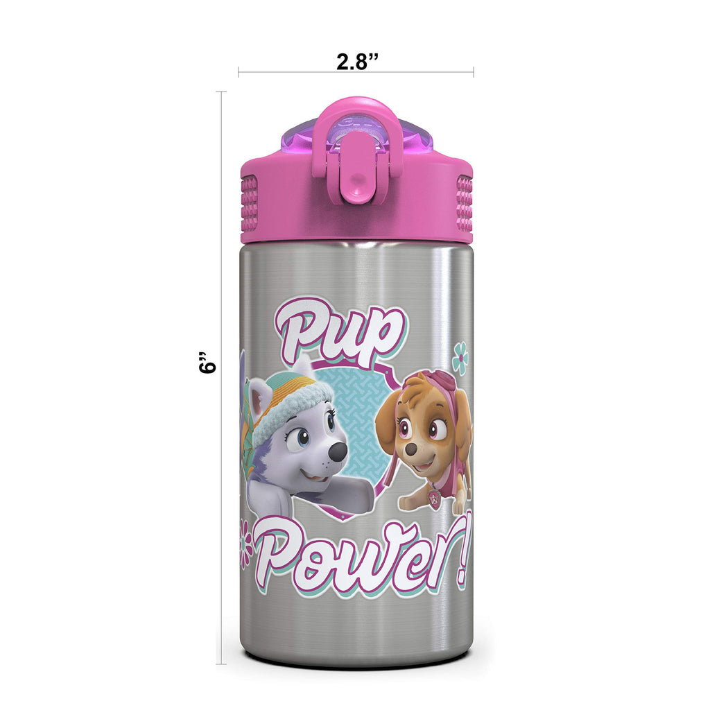 Zak Designs Disney Cars 3 - Stainless Steel Water Bottle with One Hand Operation Action Lid and Built-in Carrying Loop, Kids Water Bottle with Straw Spout is Perfect for Kids (15.5 oz, 18/8)