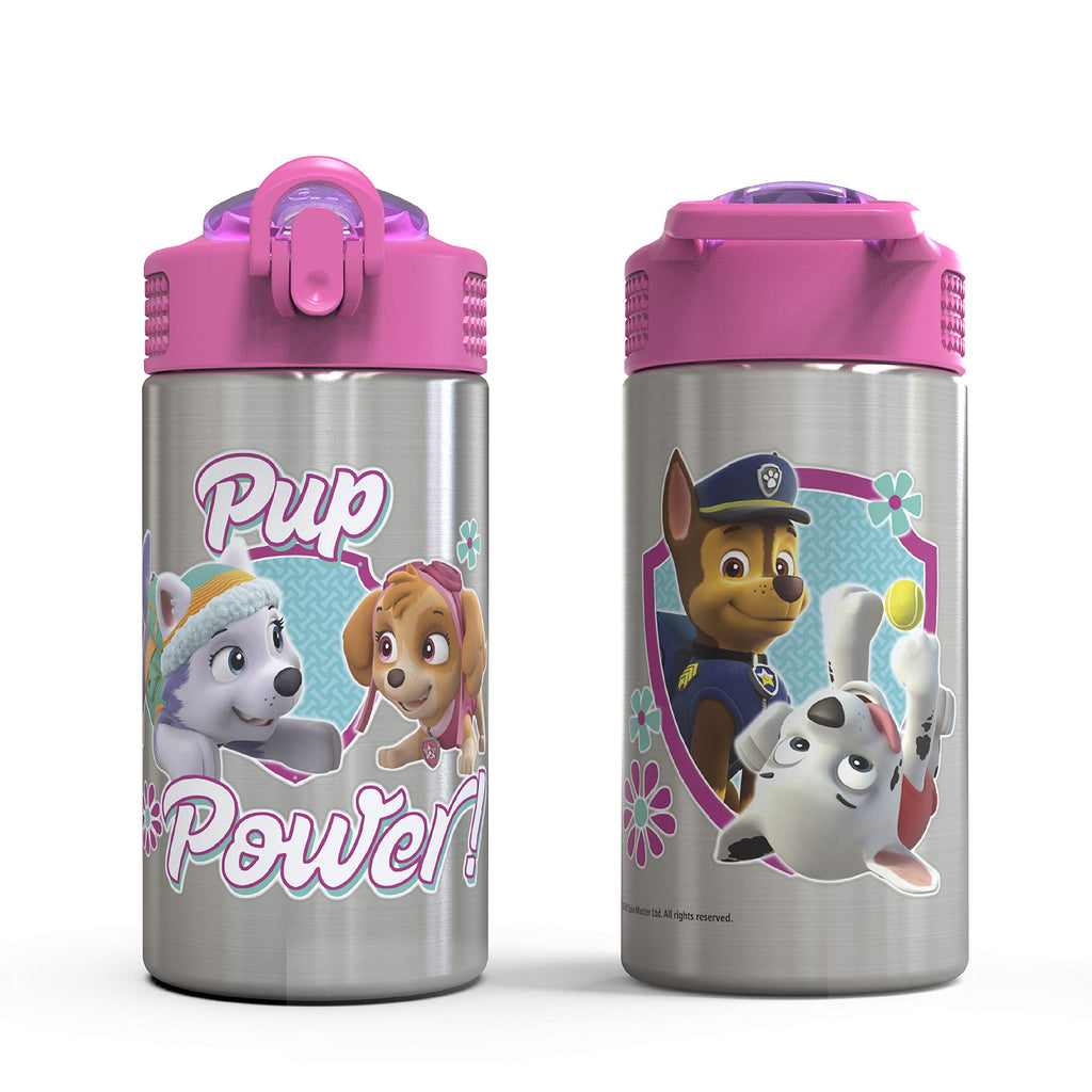 Zak Designs Disney Cars 3 - Stainless Steel Water Bottle with One Hand Operation Action Lid and Built-in Carrying Loop, Kids Water Bottle with Straw Spout is Perfect for Kids (15.5 oz, 18/8)