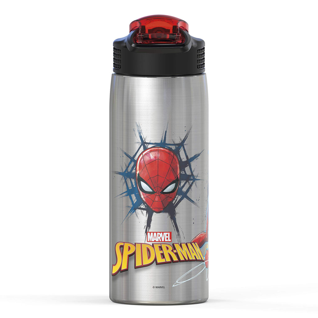 Zak Designs Disney Cars 3 - Stainless Steel Water Bottle with One Hand Operation Action Lid and Built-in Carrying Loop, Kids Water Bottle with Straw Spout is Perfect for Kids (15.5 oz, 18/8)