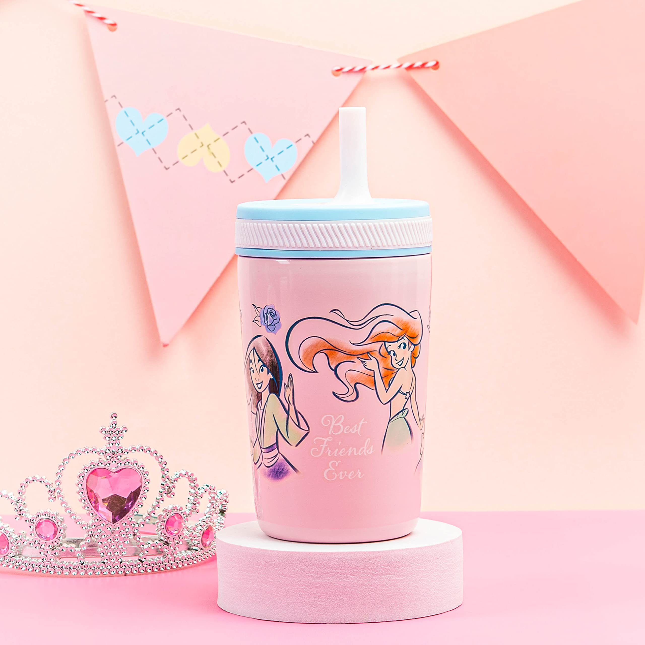 Zak Designs Disney Kelso Toddler Cups For Travel or At Home, 12oz Vacuum Insulated Stainless Steel Sippy Cup With Leak-Proof Design is Perfect For Kids (Mickey Mouse)