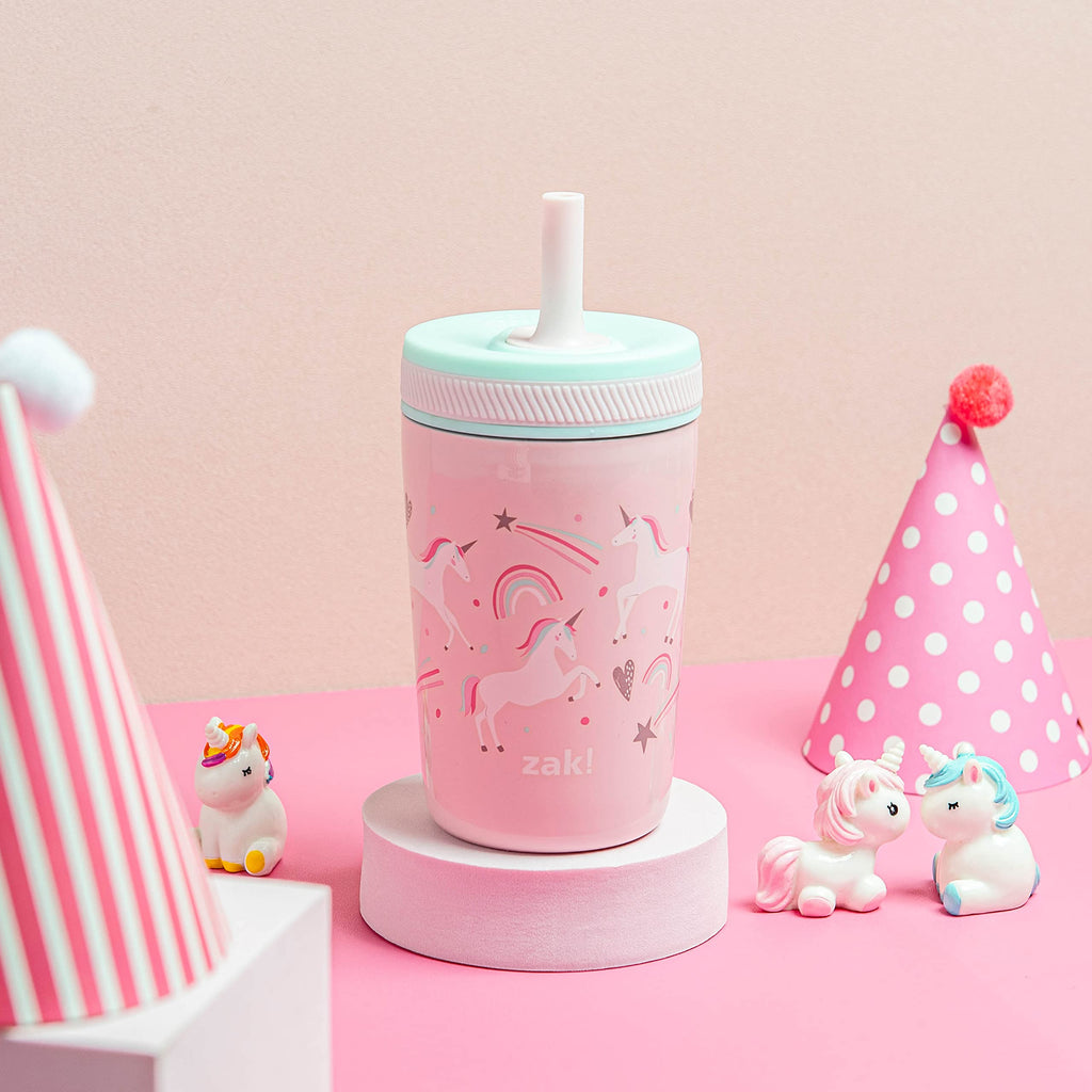 Zak Designs Disney Kelso Toddler Cups For Travel or At Home, 12oz Vacuum Insulated Stainless Steel Sippy Cup With Leak-Proof Design is Perfect For Kids (Mickey Mouse)