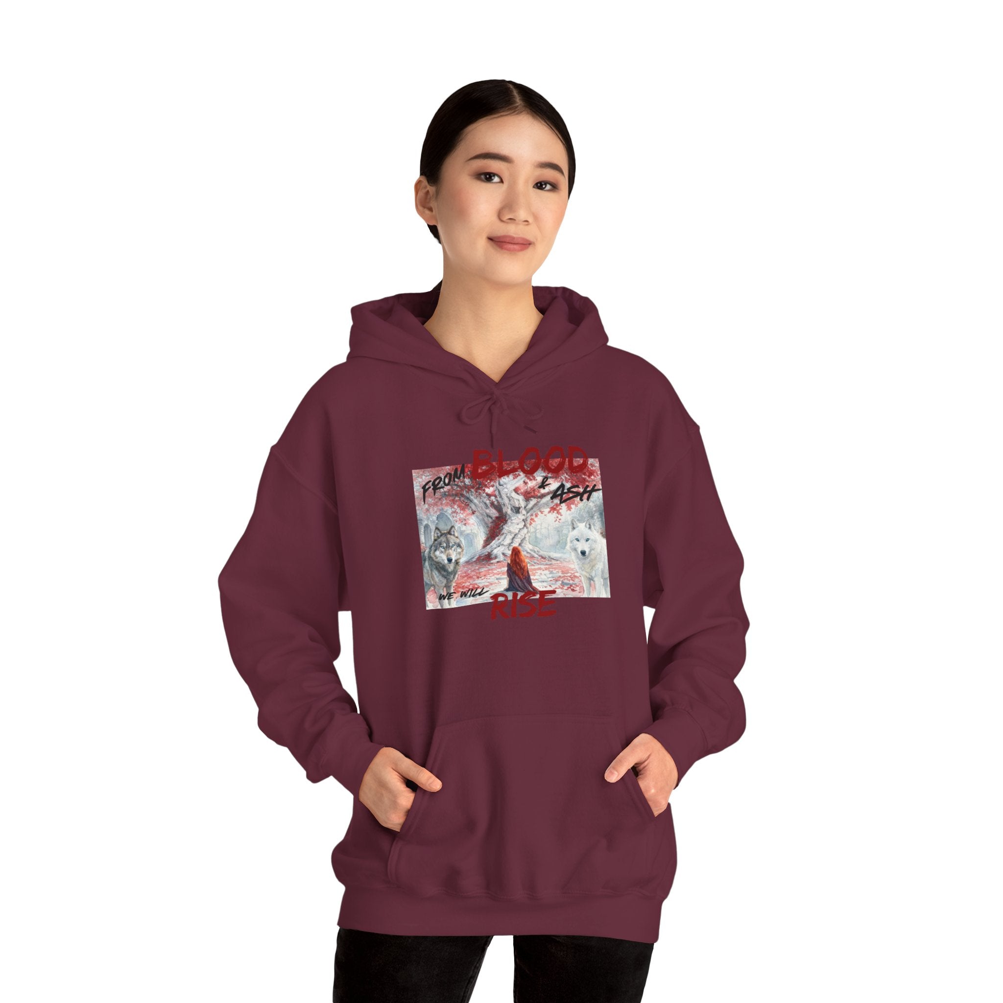 Hoodie – 'Blood Rise' Gothic Graphic Pullover