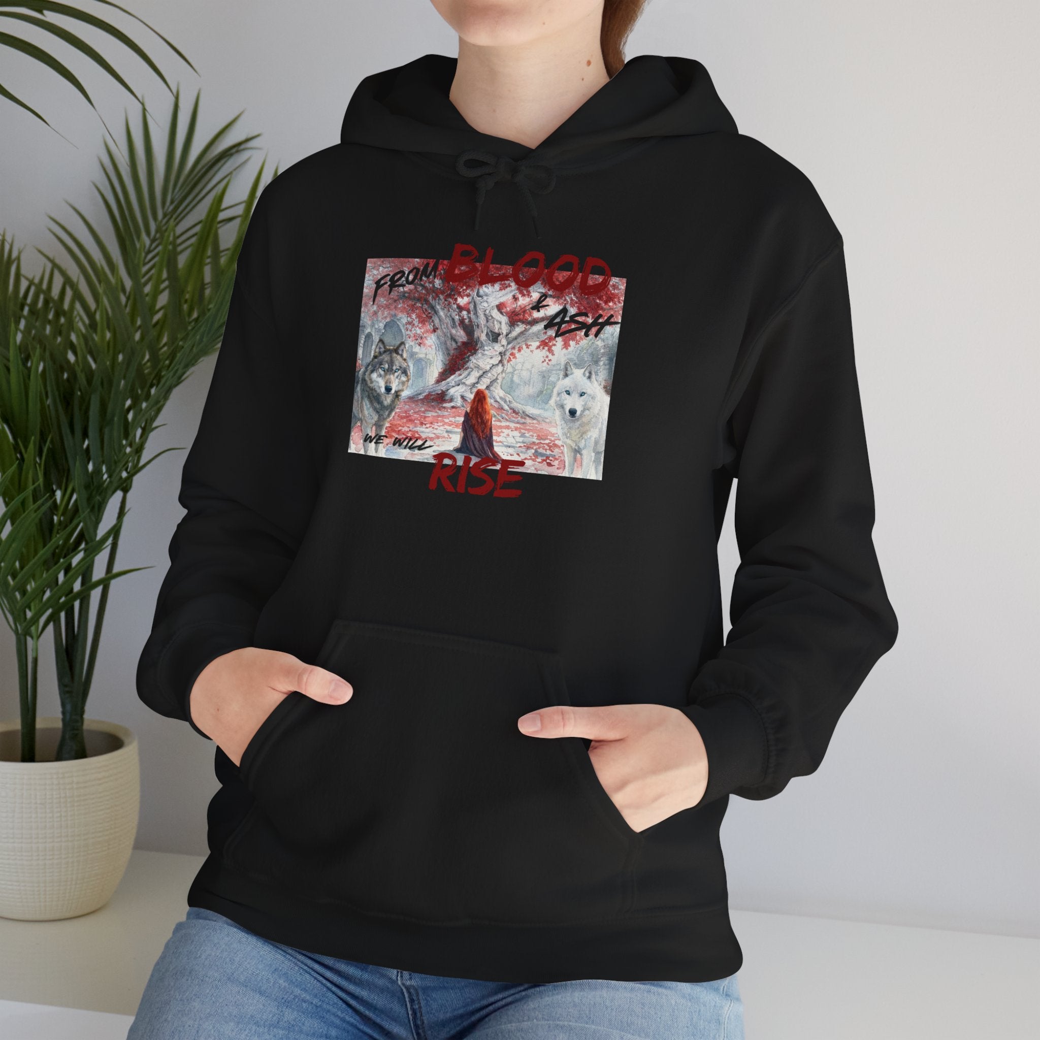 Hoodie – 'Blood Rise' Gothic Graphic Pullover