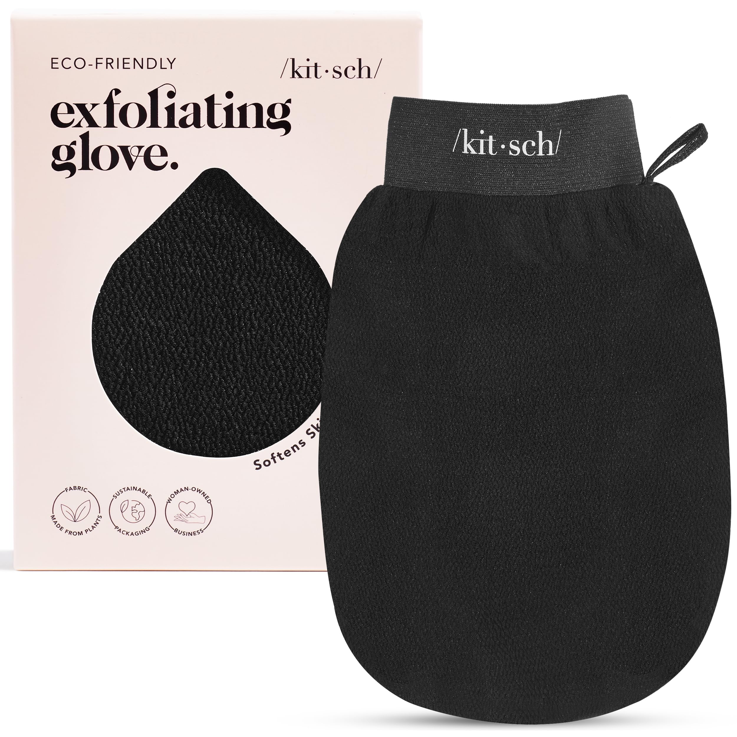Kitsch Exfoliating Glove 1pc – Korean Exfoliating Mitt & Deep Exfoliating Body Scrubber for Shower, Bath | Body Exfoliator Glove, Dead Skin Remover | Skin Care for Smooth Skin - Leopard