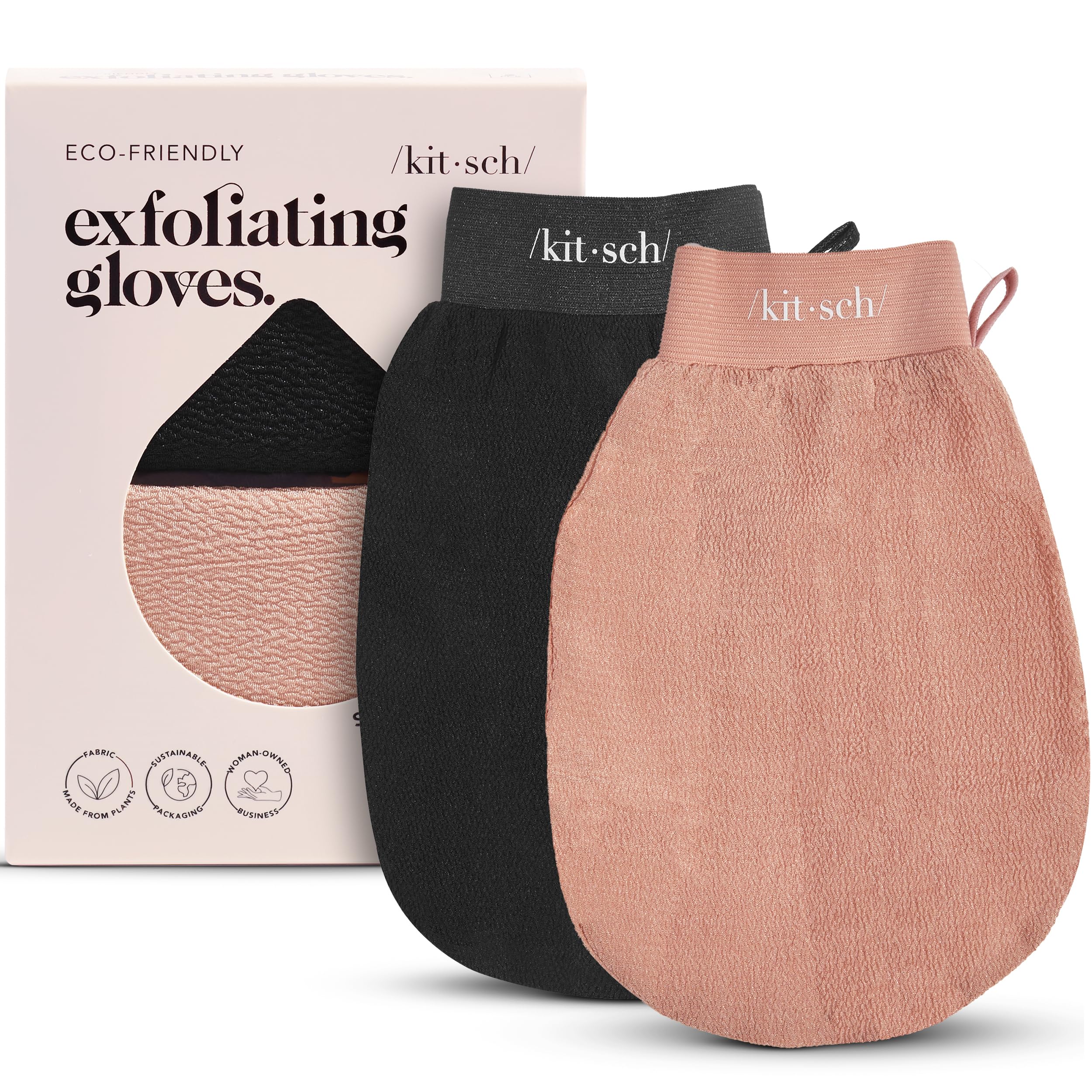 Kitsch Exfoliating Glove 1pc – Korean Exfoliating Mitt & Deep Exfoliating Body Scrubber for Shower, Bath | Body Exfoliator Glove, Dead Skin Remover | Skin Care for Smooth Skin - Leopard